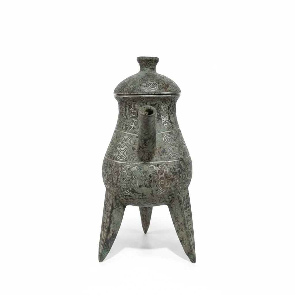 Han Dynasty Silver-Inlaid Bronze Teapot — Antique Reproduction - Image 4