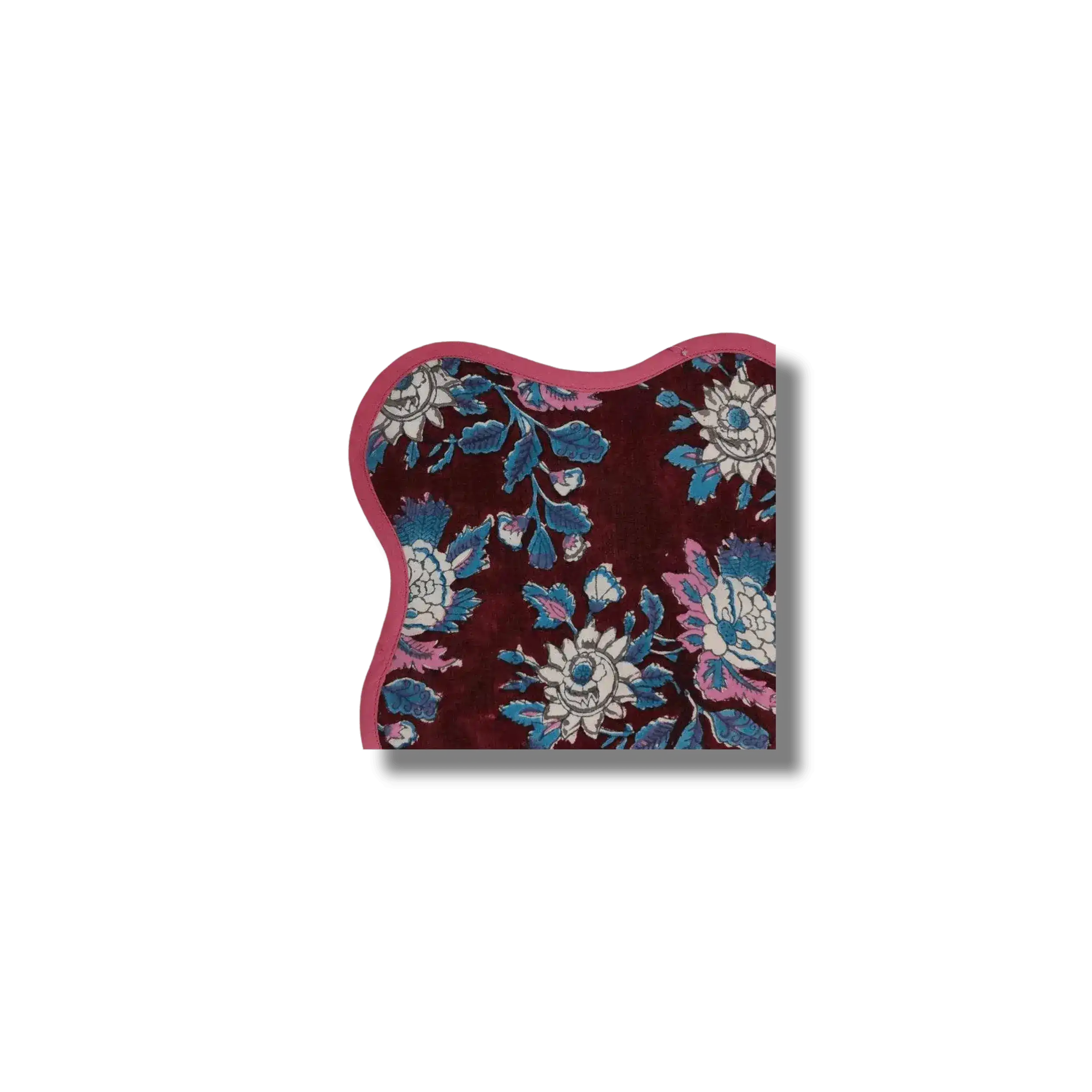 Hand Block Printed Emma Scalloped Cotton Napkins - Image 8