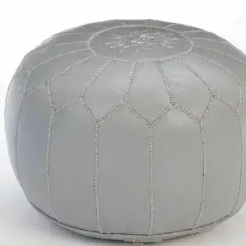 Hand Crafted Genuine Leather Moroccan Pouf Cover - Image 11