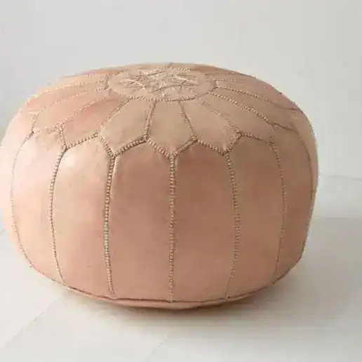 Hand Crafted Genuine Leather Moroccan Pouf Cover - Image 7
