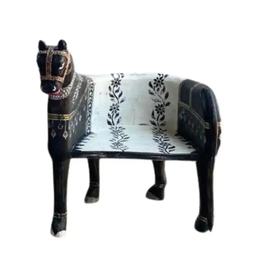 Hand Crafted Wooden Horse Maharaja Chair - ll - Image 2