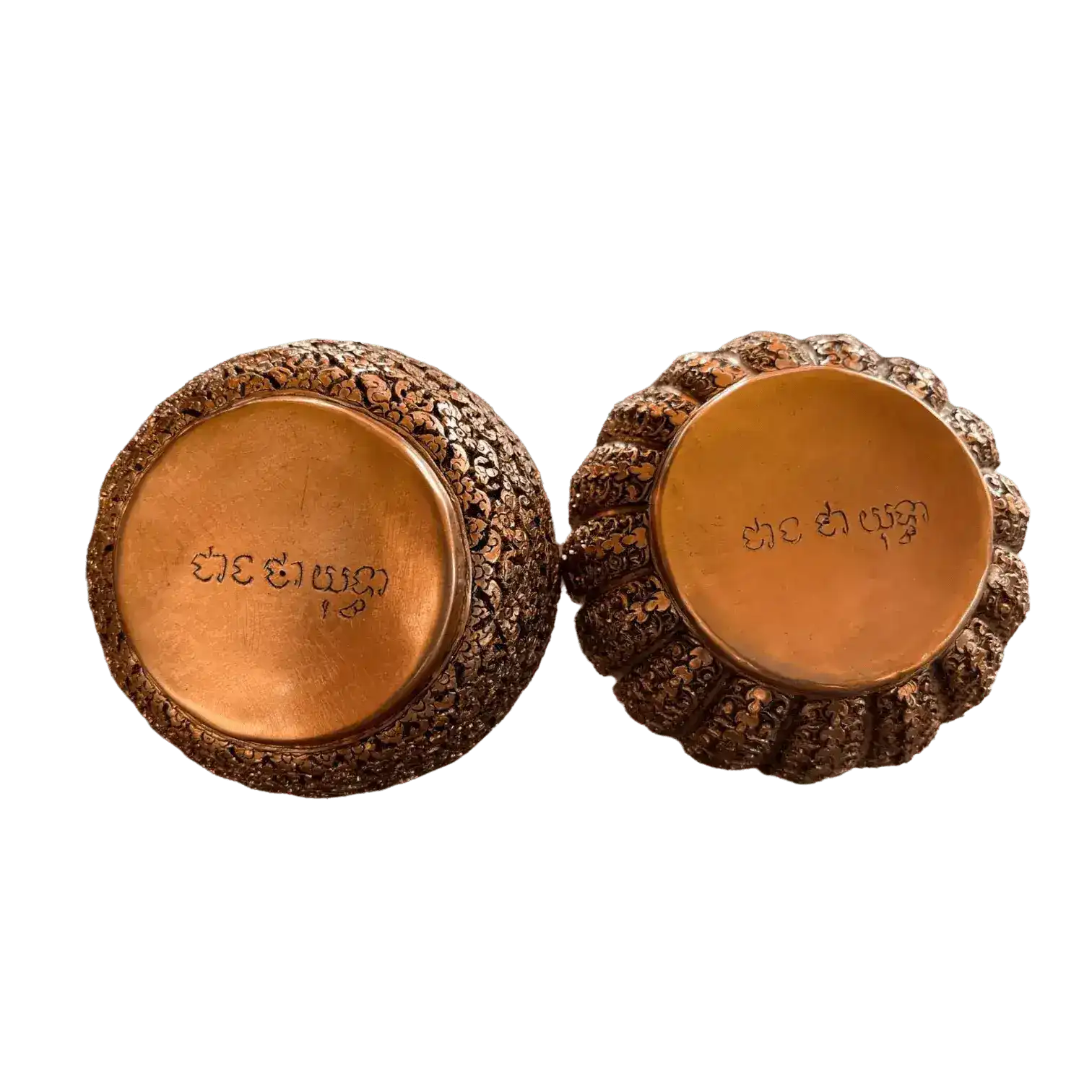 Hand Engraved Solid Brass Niello Betel Box with Lotus Lid - Image 5