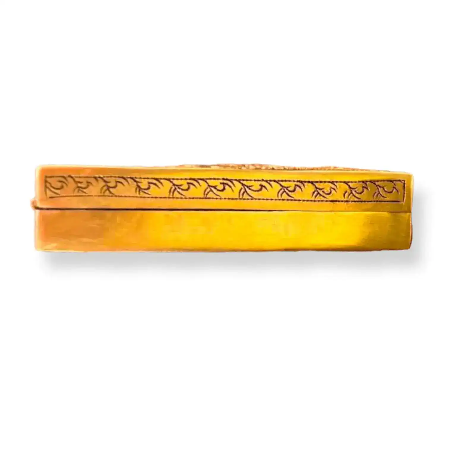 Hand Engraved Solid Brass Niello Rectangular Betel Box - Apsara - Image 3