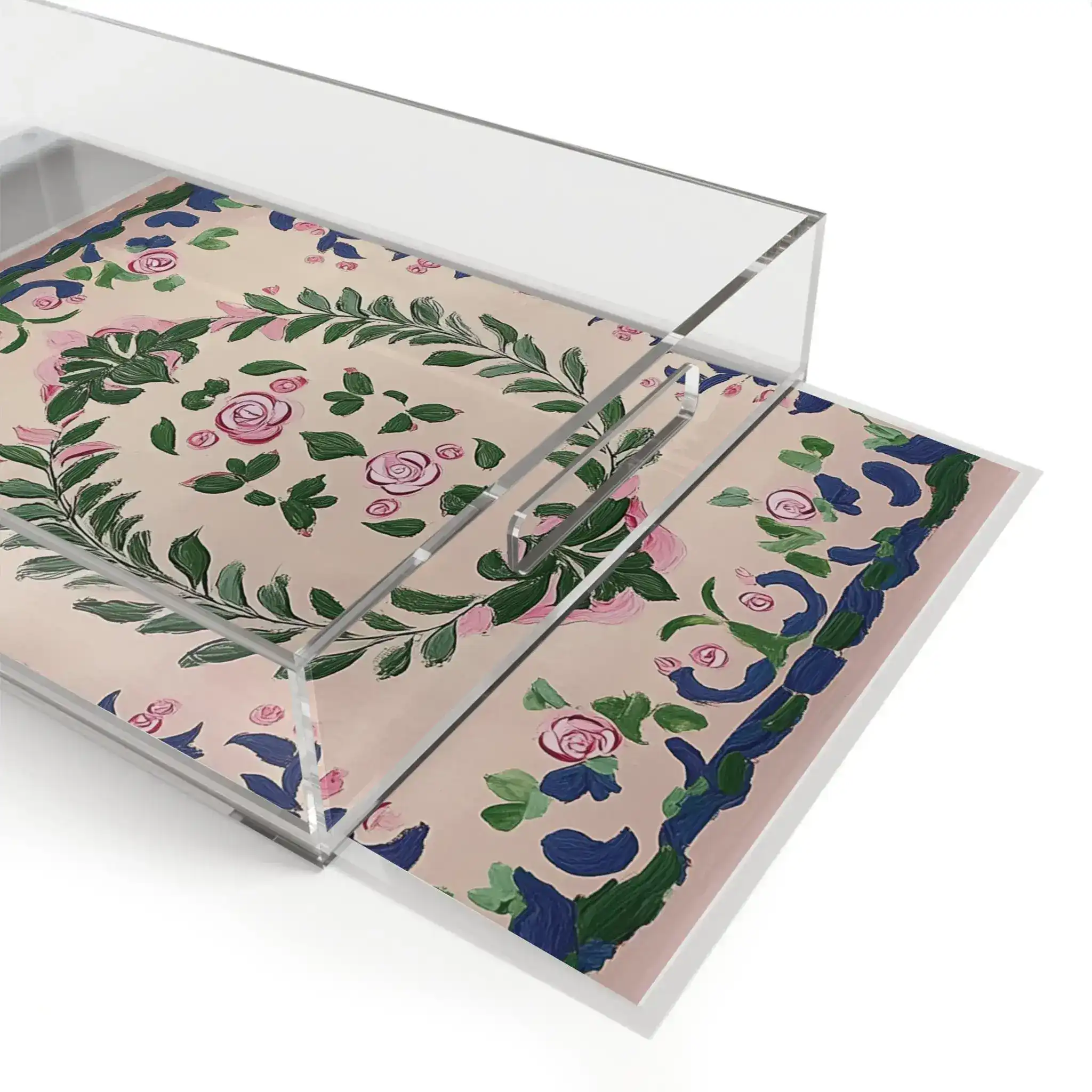 Hand-Painted Rose Garden Serving Tray - Image 4