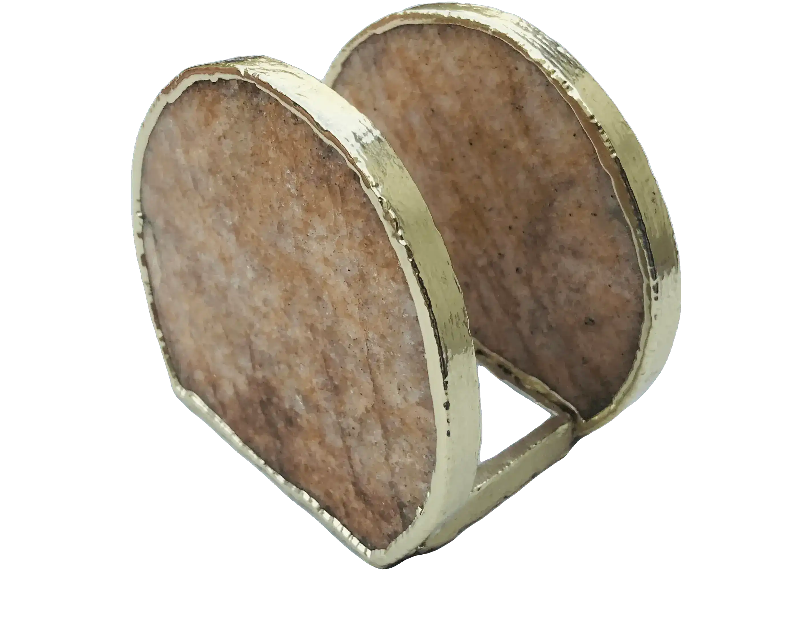 Hand Rounded Golden Quartz Agate Napkin Holder - Image 3