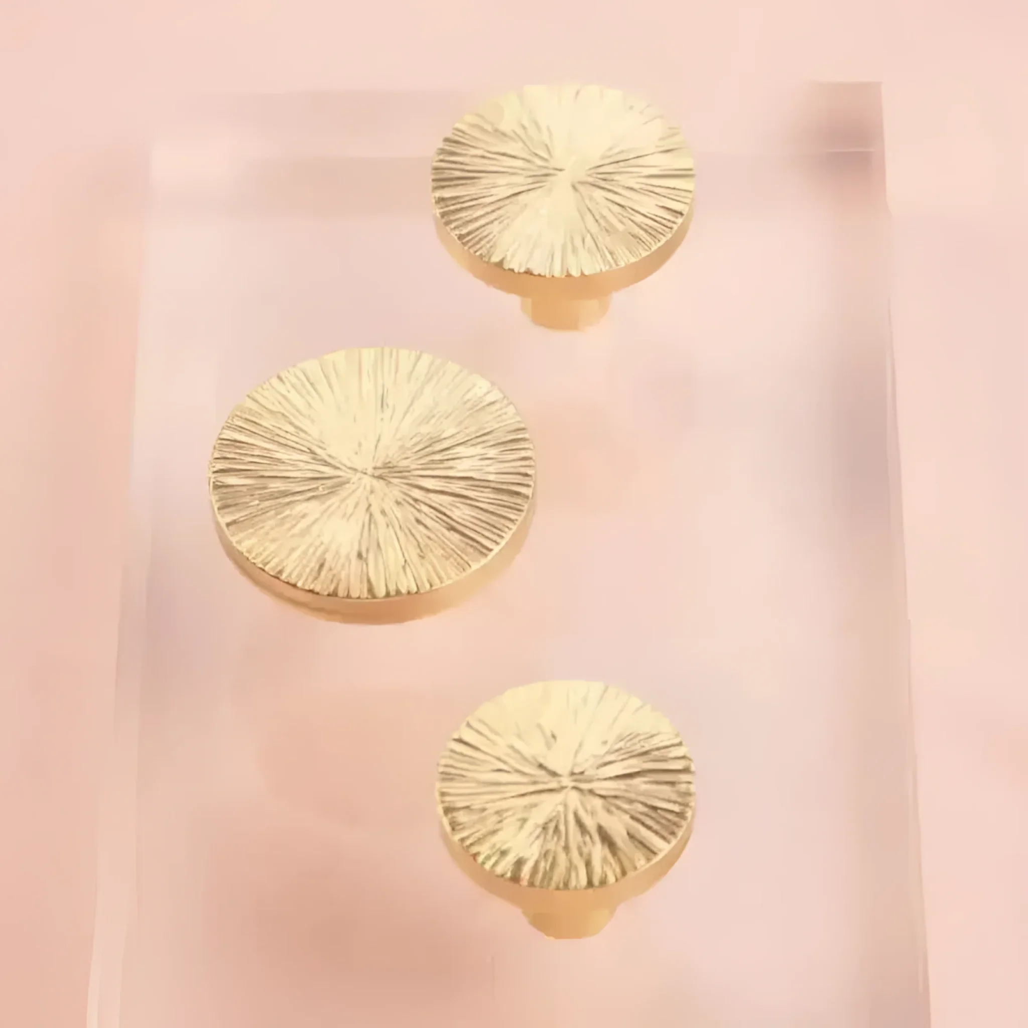 Handcrafted Hammered Brass Cabinet Drawer Knobs - Image 2