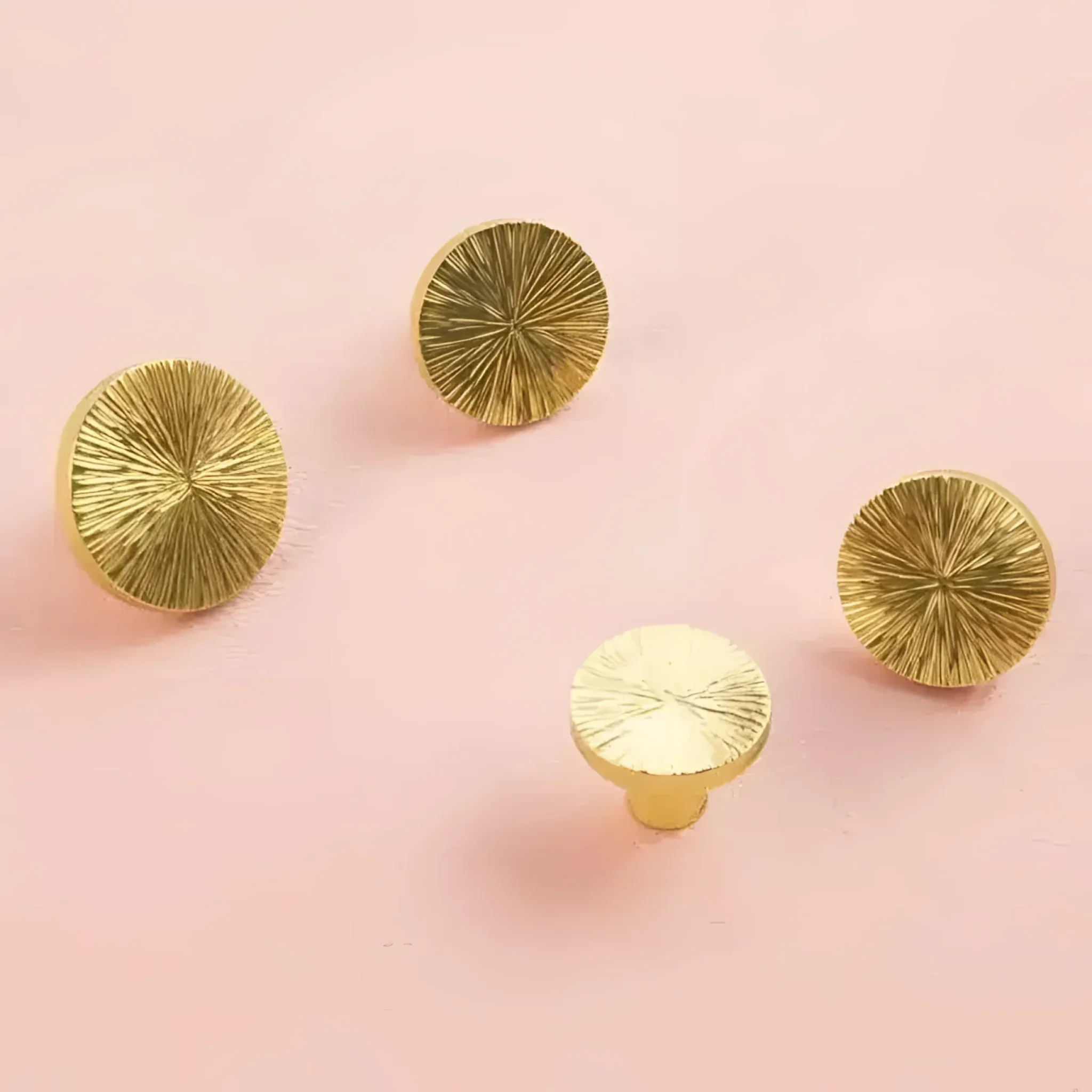 Handcrafted Hammered Brass Cabinet Drawer Knobs - Image 3