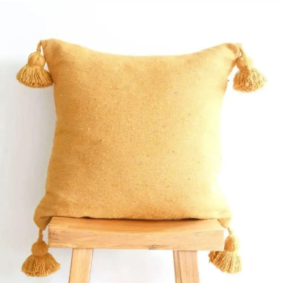 Handmade Boho Pom Pom Pillow Cover - Image 5