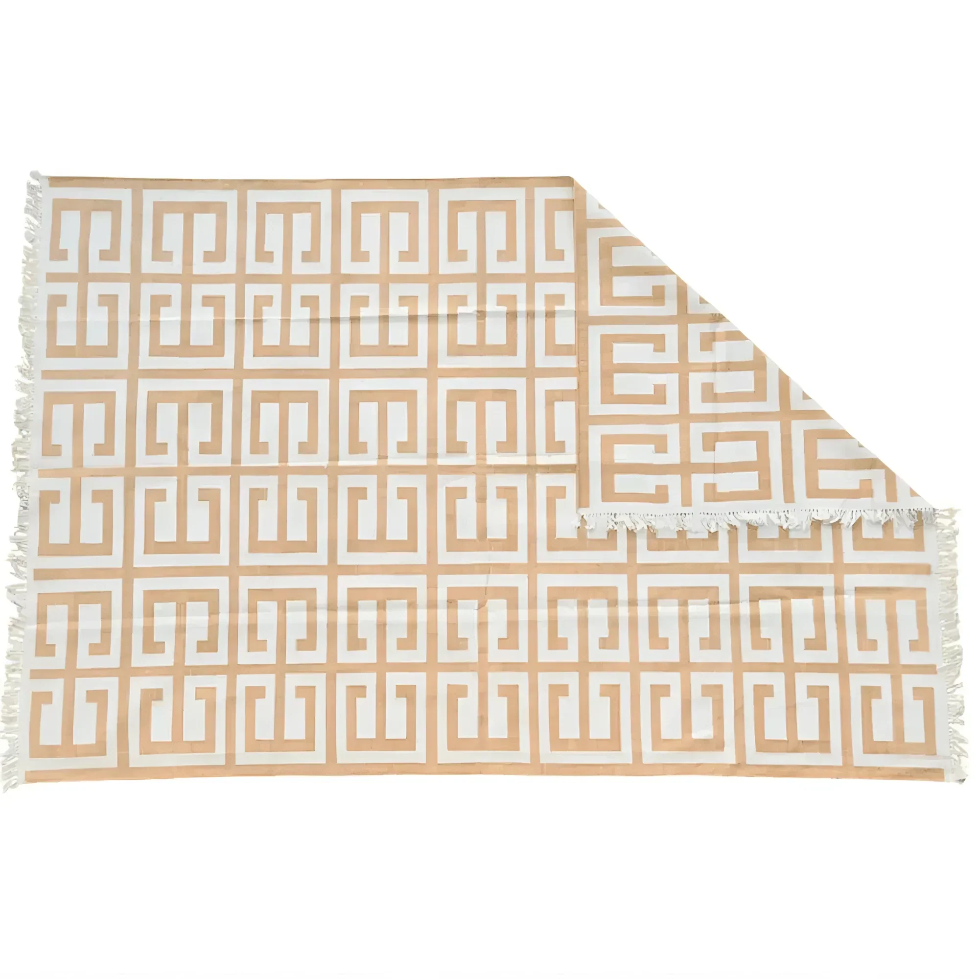 Handmade Chindian Dhurrie Cotton Reversible Rug - Image 2