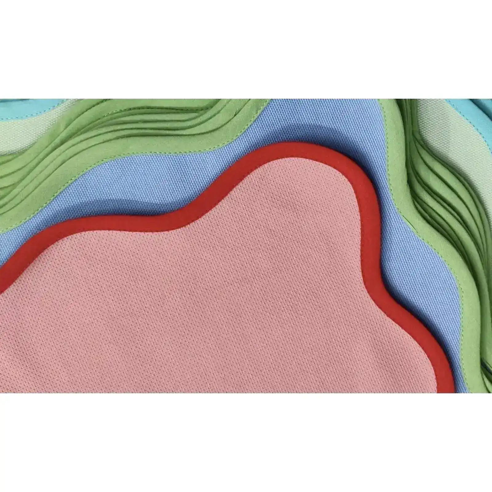 Handmade Cotton Red Bordered Pink Scallop Placemats - Set of 4 - Image 2