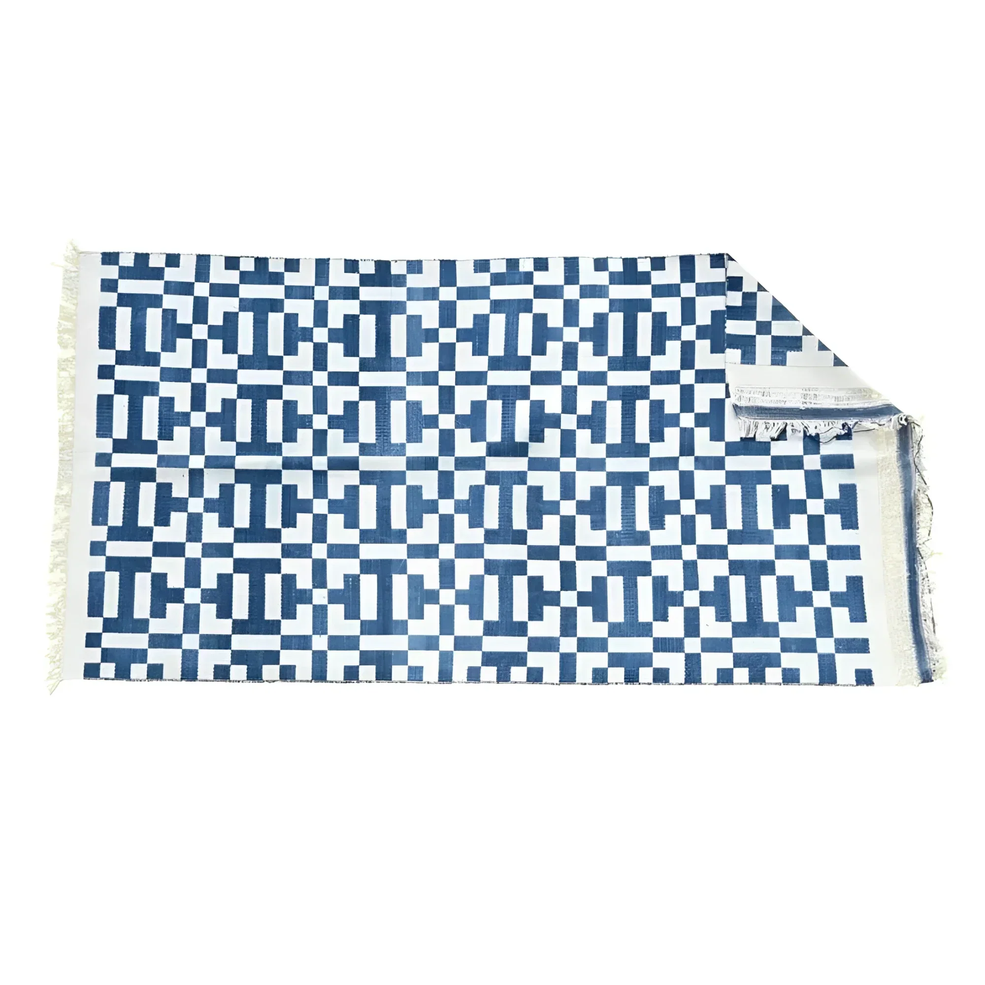Handmade Crypto Indian Dhurrie Cotton Reversible Rug - Image 3