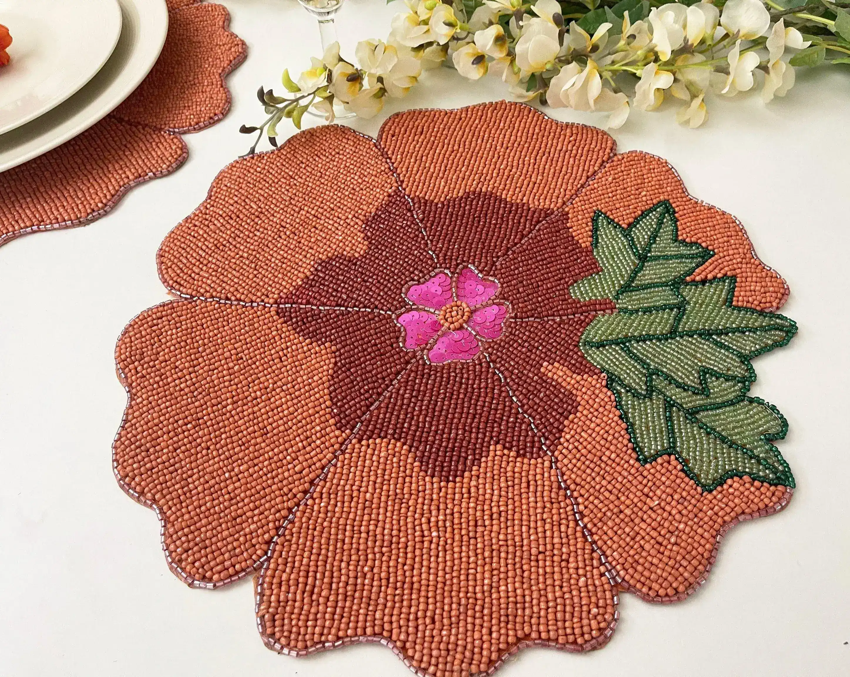 Hawaiian Flower Beaded Placemat - Image 5