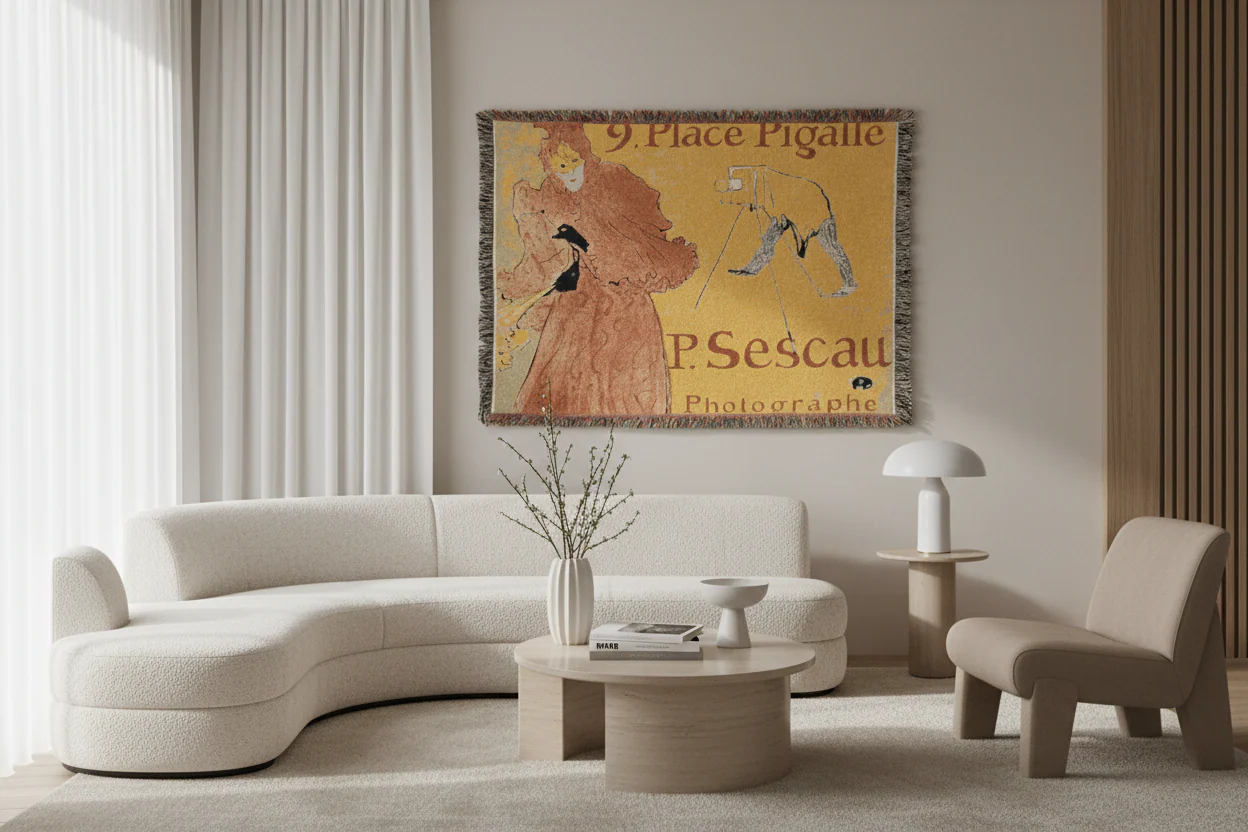 Henri de Toulouse-Lautrec - The Photographer Sescau | Woven Tapestry Blanket - Image 2