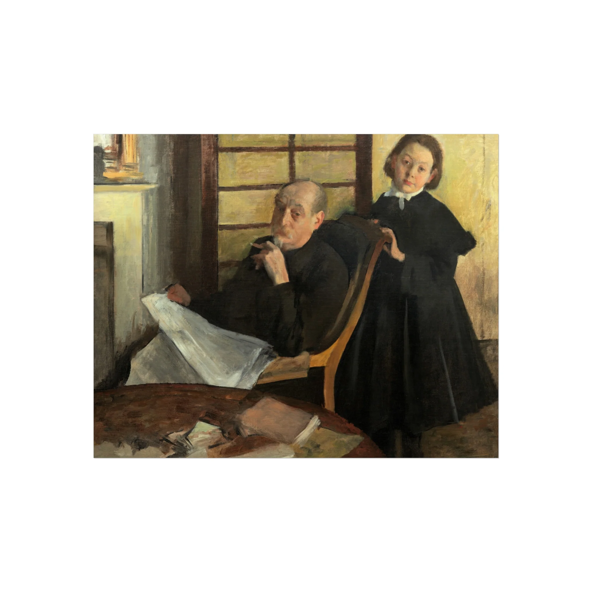 Hilaire Germain Edgar Degas - Henri Degas and His Niece Lucie Degas (The Artist's Uncle and Cousin) | Fine Art Poster - Image 2