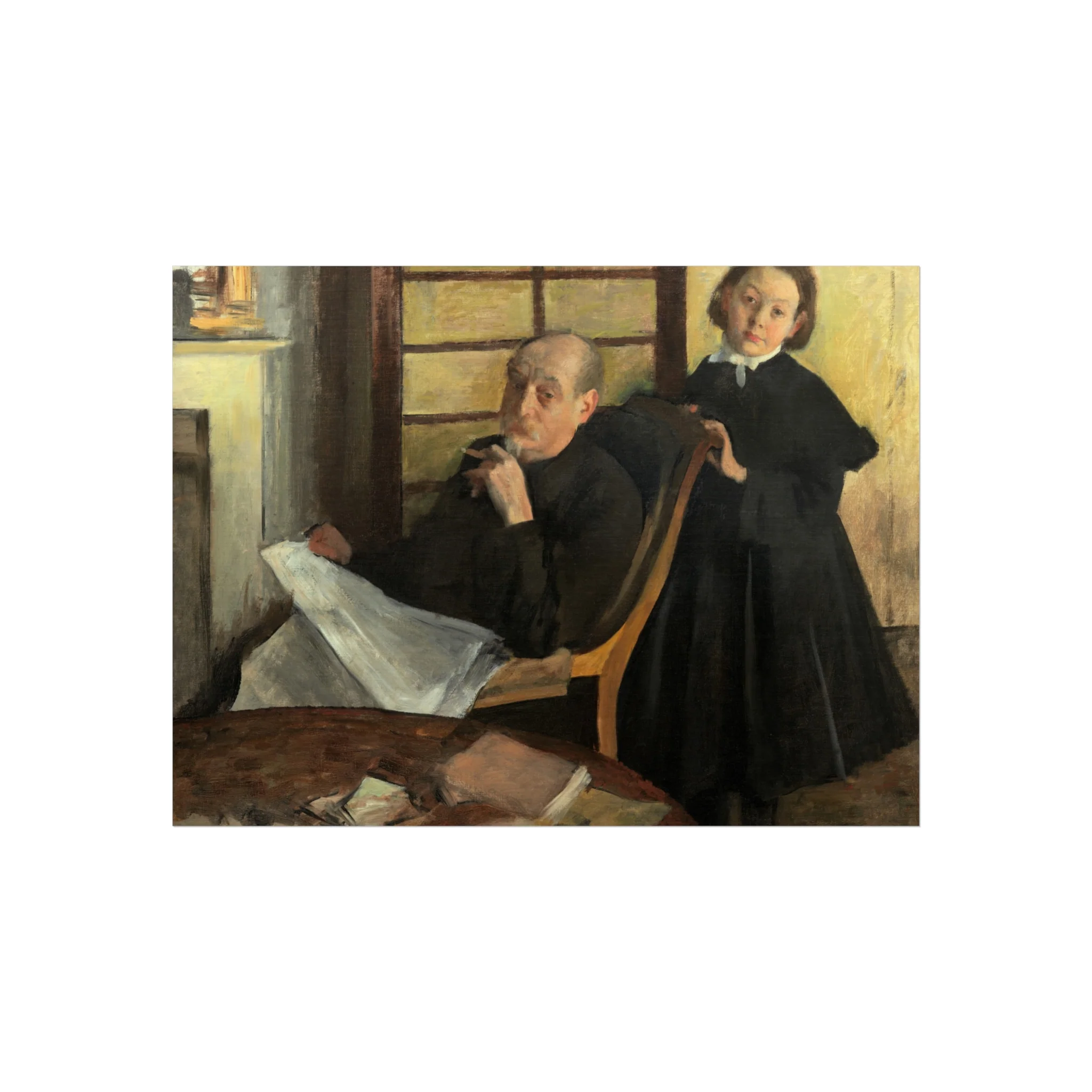 Hilaire Germain Edgar Degas - Henri Degas and His Niece Lucie Degas (The Artist's Uncle and Cousin) | Fine Art Poster - Image 3
