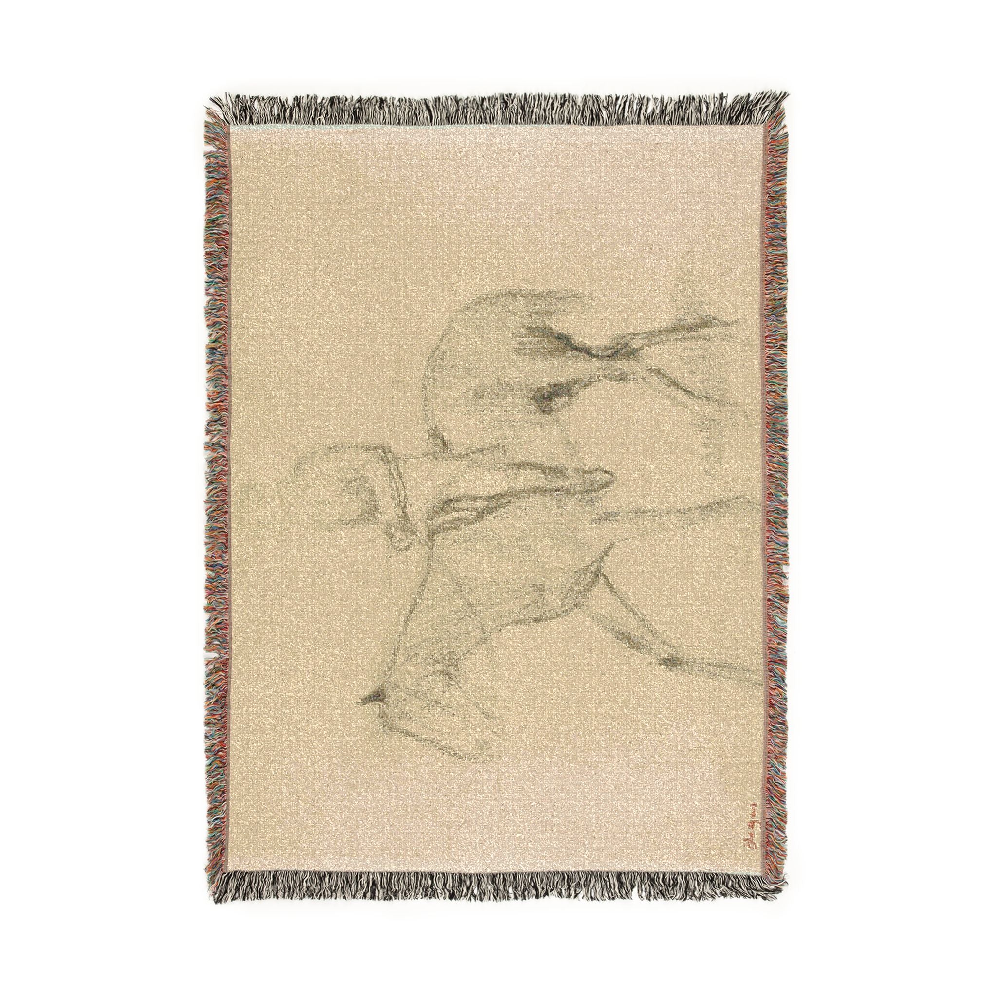 Hilaire Germain Edgar Degas - Horse and Rider | Woven Tapestry Blanket - Image 6