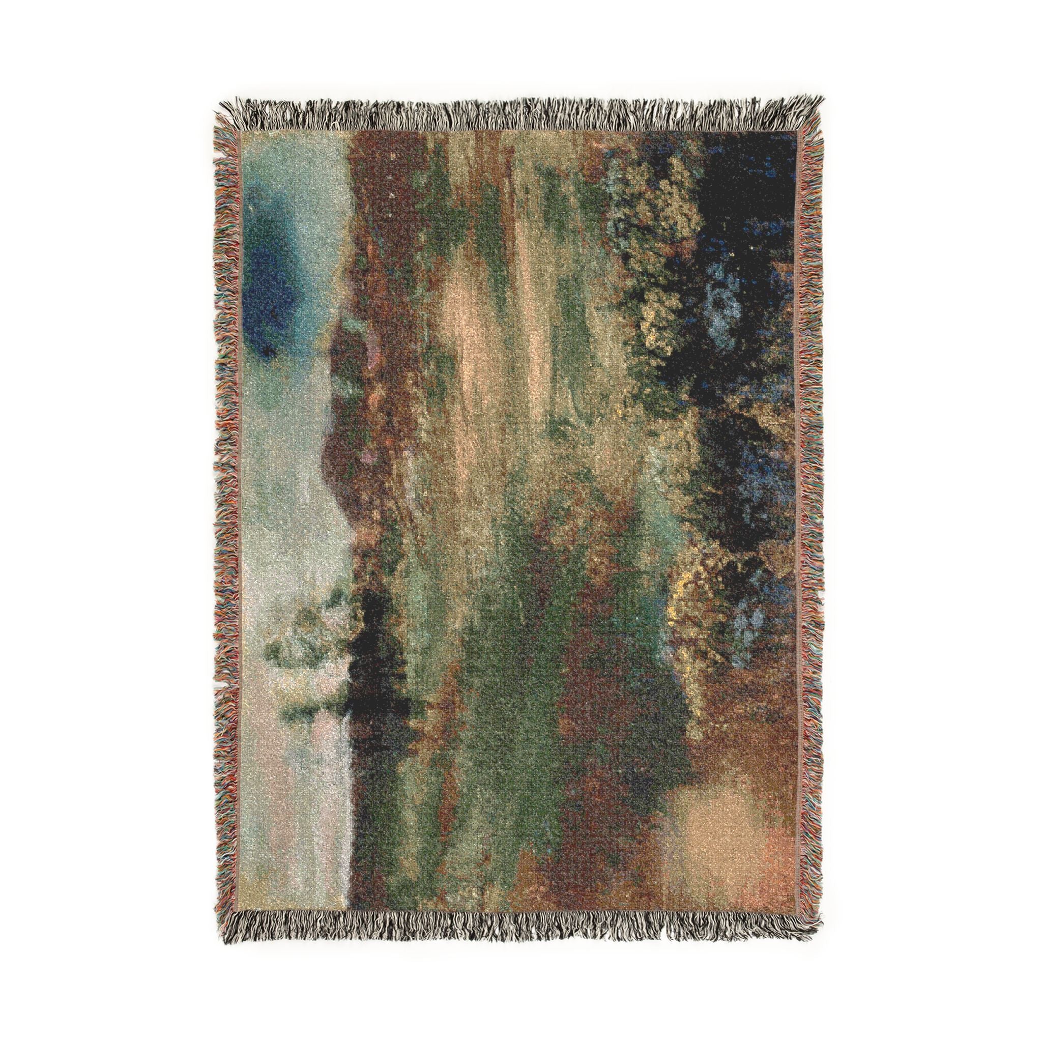 Hilaire Germain Edgar Degas - Landscape with Smokestacks | Woven Tapestry Blanket - Image 6
