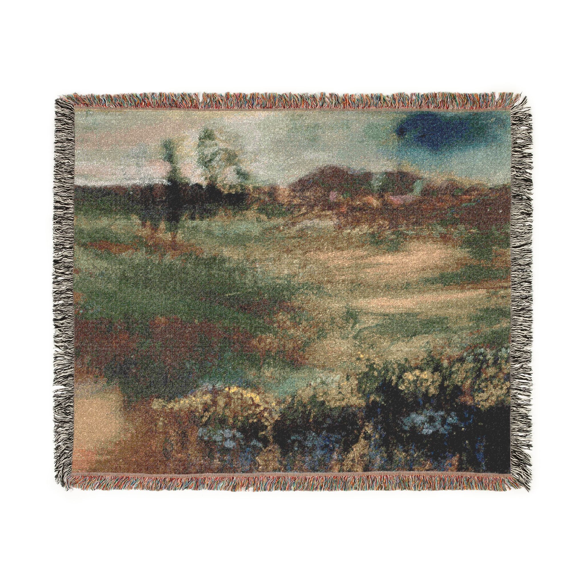 Hilaire Germain Edgar Degas - Landscape with Smokestacks | Woven Tapestry Blanket - Image 7