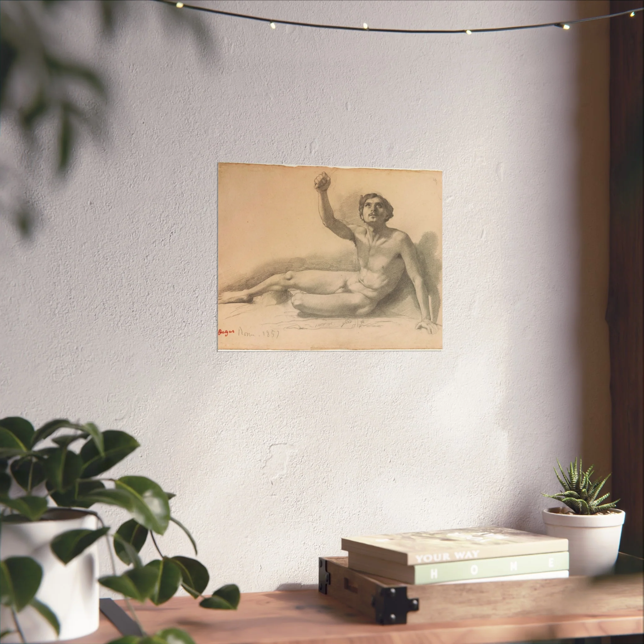 Hilaire Germain Edgar Degas - Study of a Male Nude | Fine Art Poster - Image 6