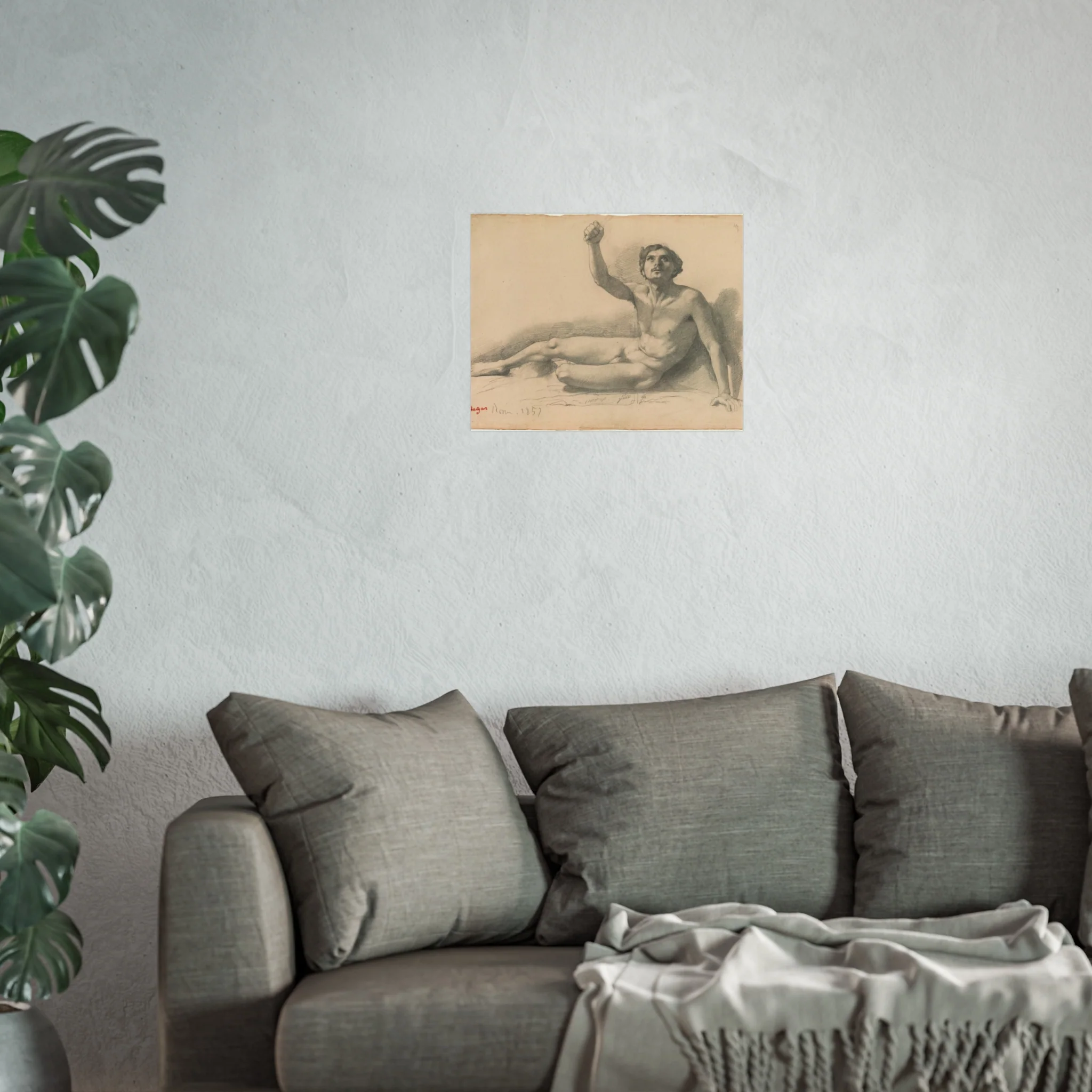 Hilaire Germain Edgar Degas - Study of a Male Nude | Fine Art Poster - Image 7
