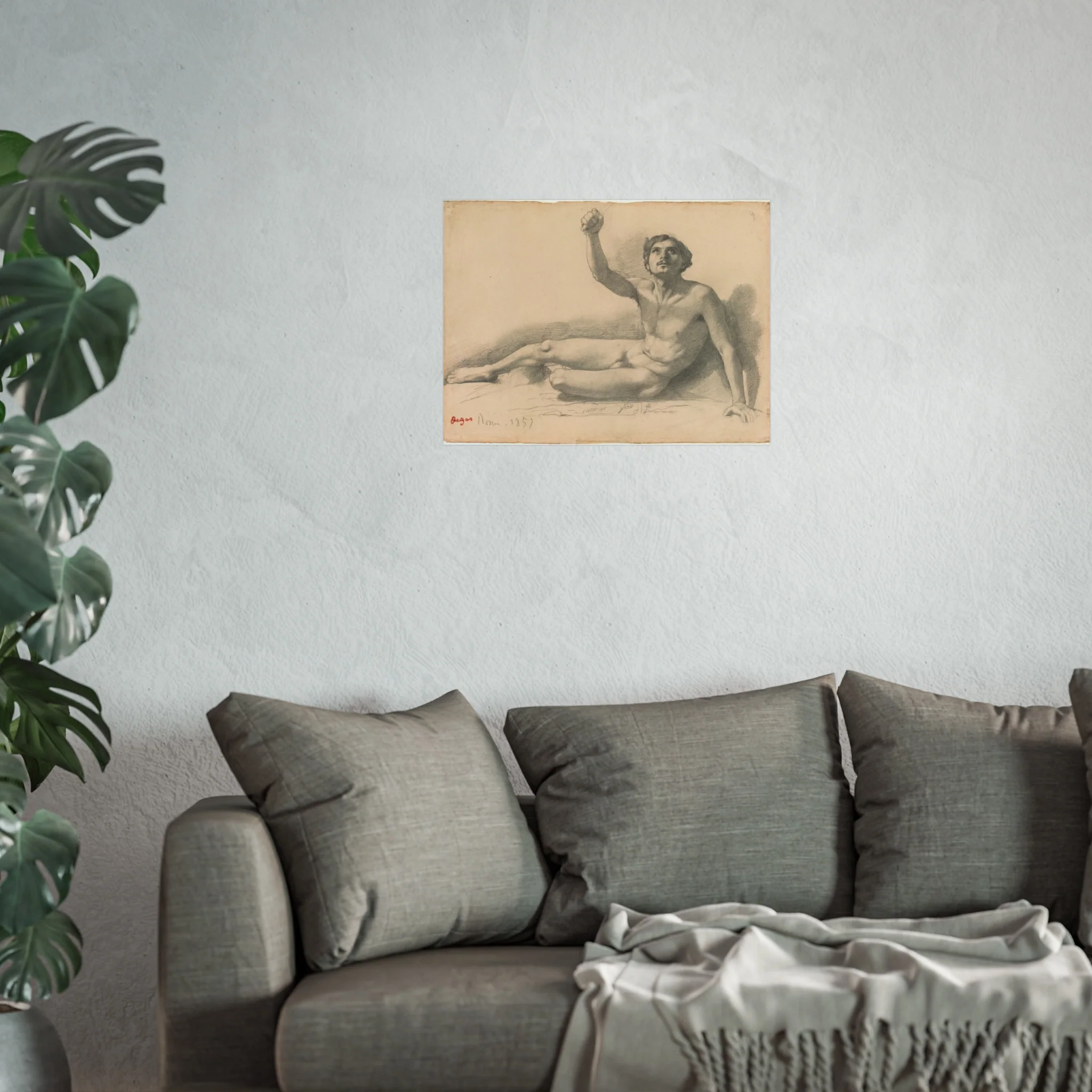 Hilaire Germain Edgar Degas - Study of a Male Nude | Fine Art Poster - Image 9