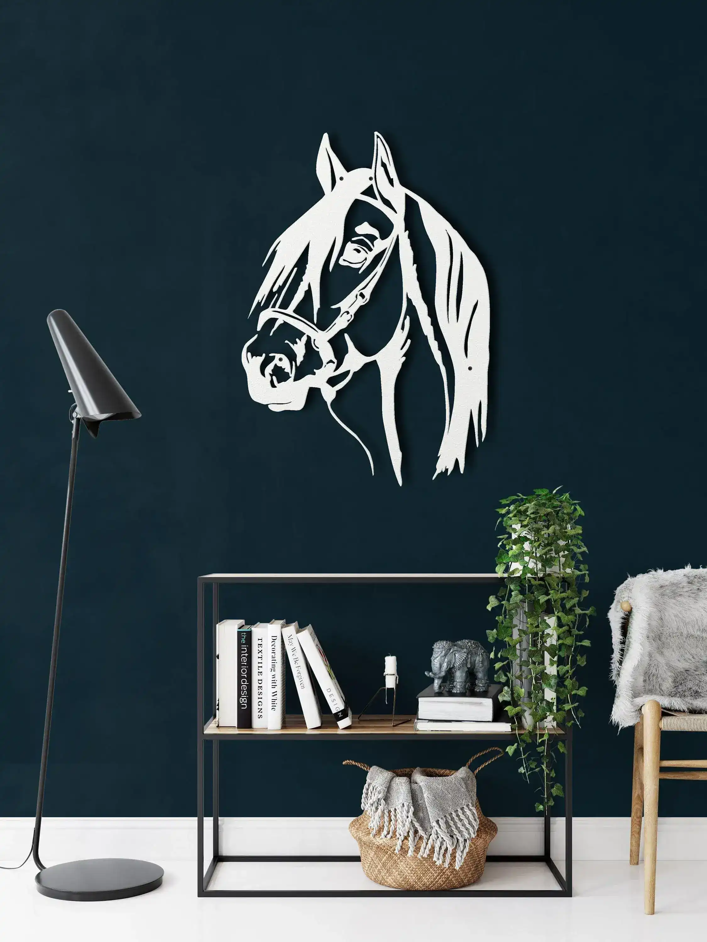 Horse Head Metal Wall Hanging Decor - Image 12