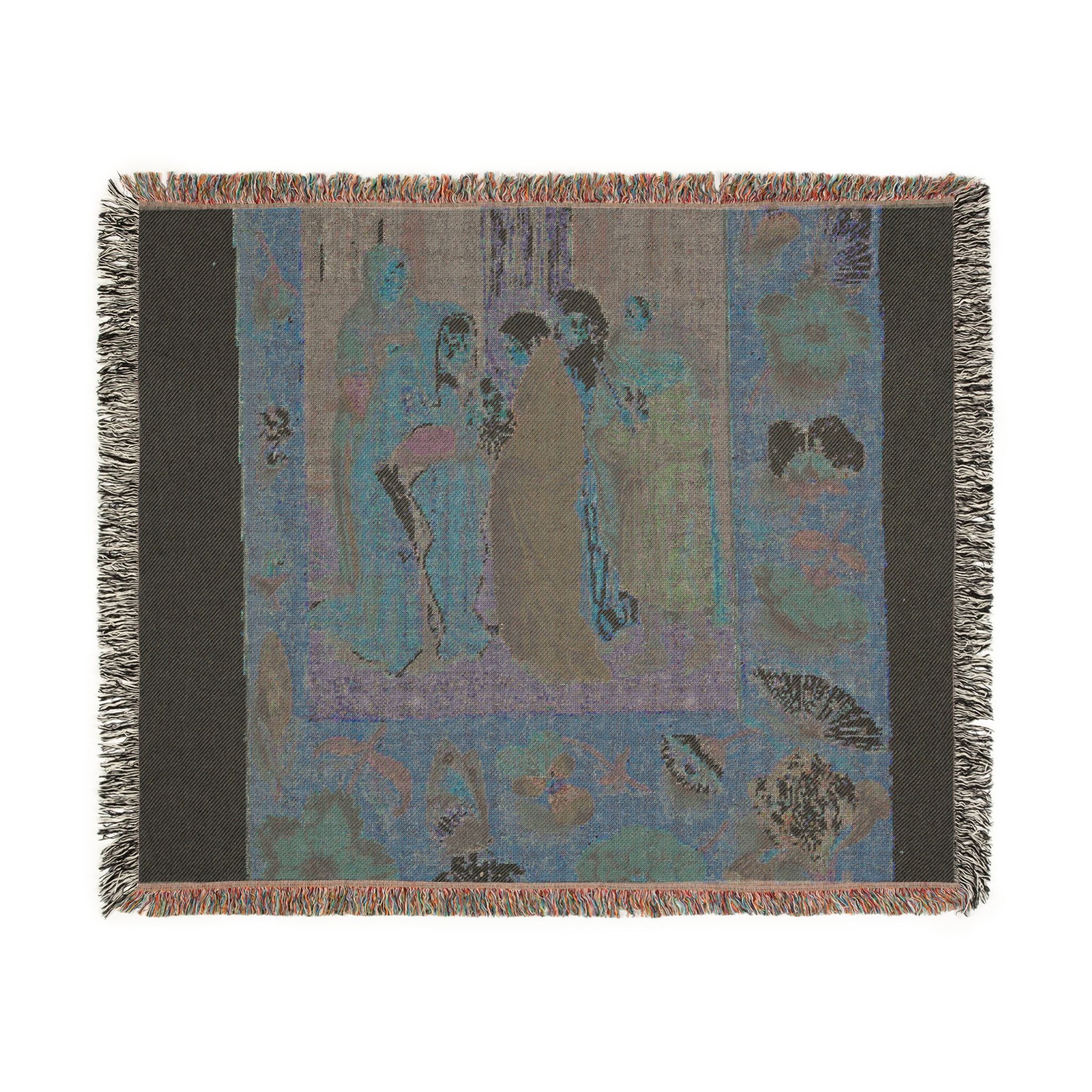 Hours of Queen Isabella the Catholic, Queen of Spain: Fol. 141v, Presentation in the Temple Woven Throw Blanket - Image 3