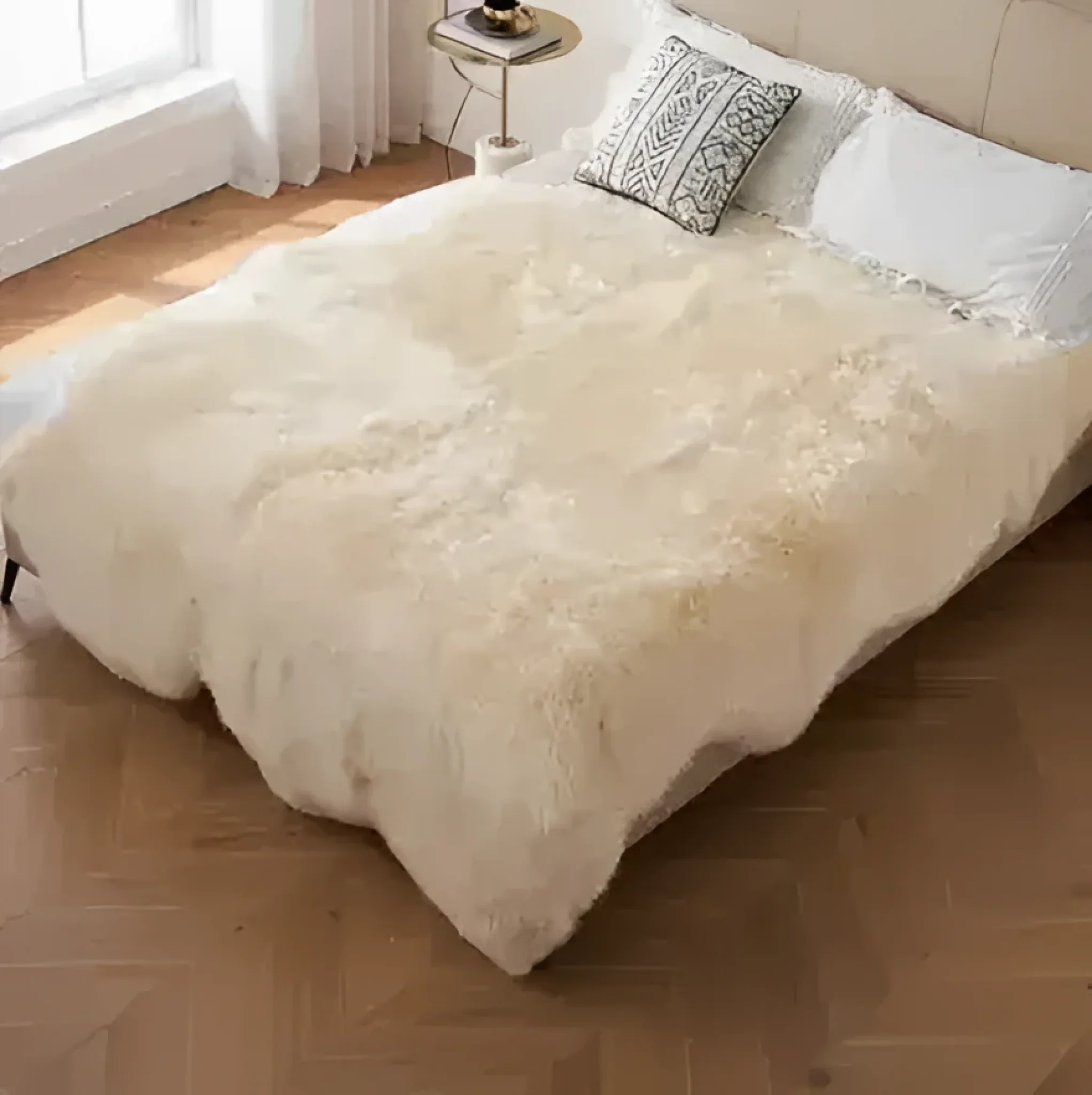 Genuine Sheepskin Wool Rug - Image 3