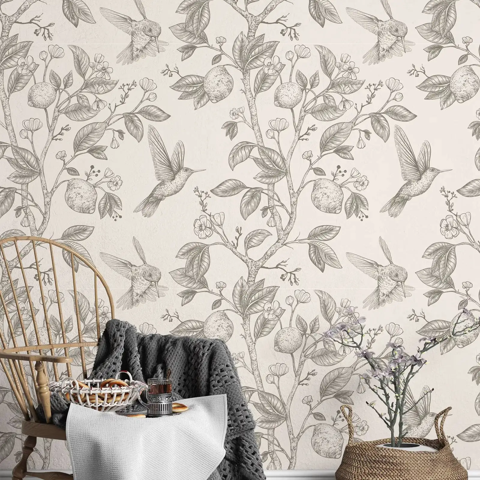 Hummingbird Floral Wallpaper - Image 2