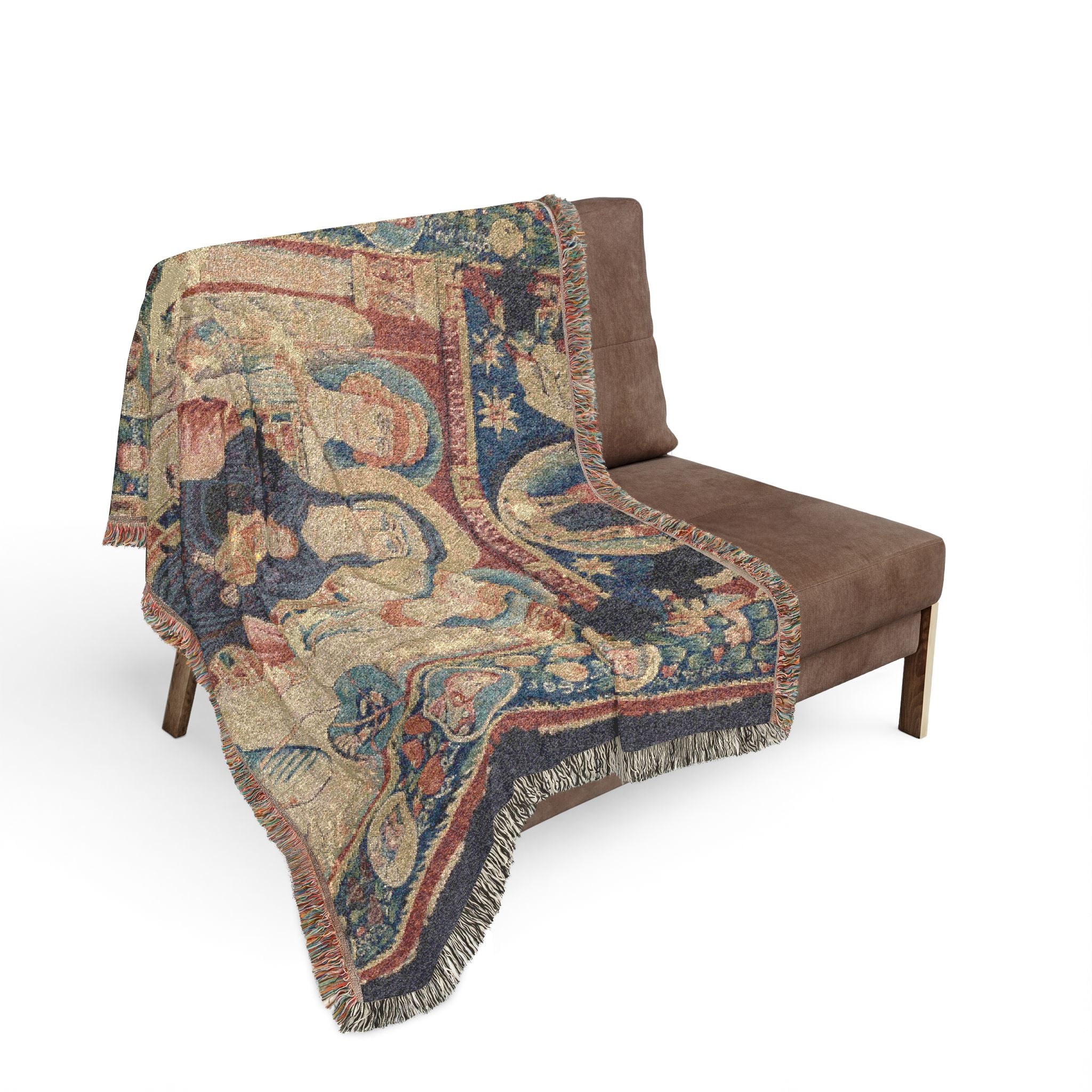 Icon of the Virgin and Child Woven Throw Blanket - Image 6