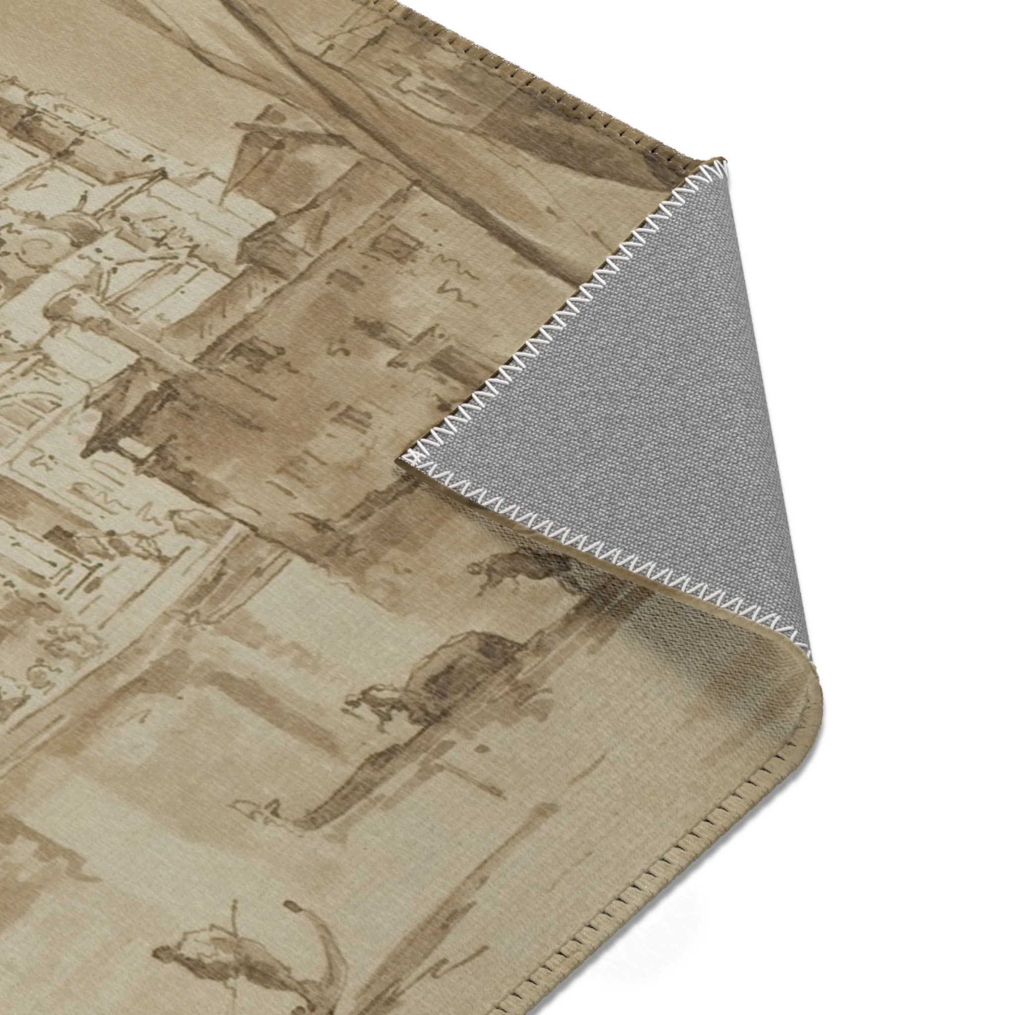 Imitator of Francesco Guardi - Bacino di San Marco with the Dogana del Mare and Santa Maria della Salute | Area Rug - Image 15