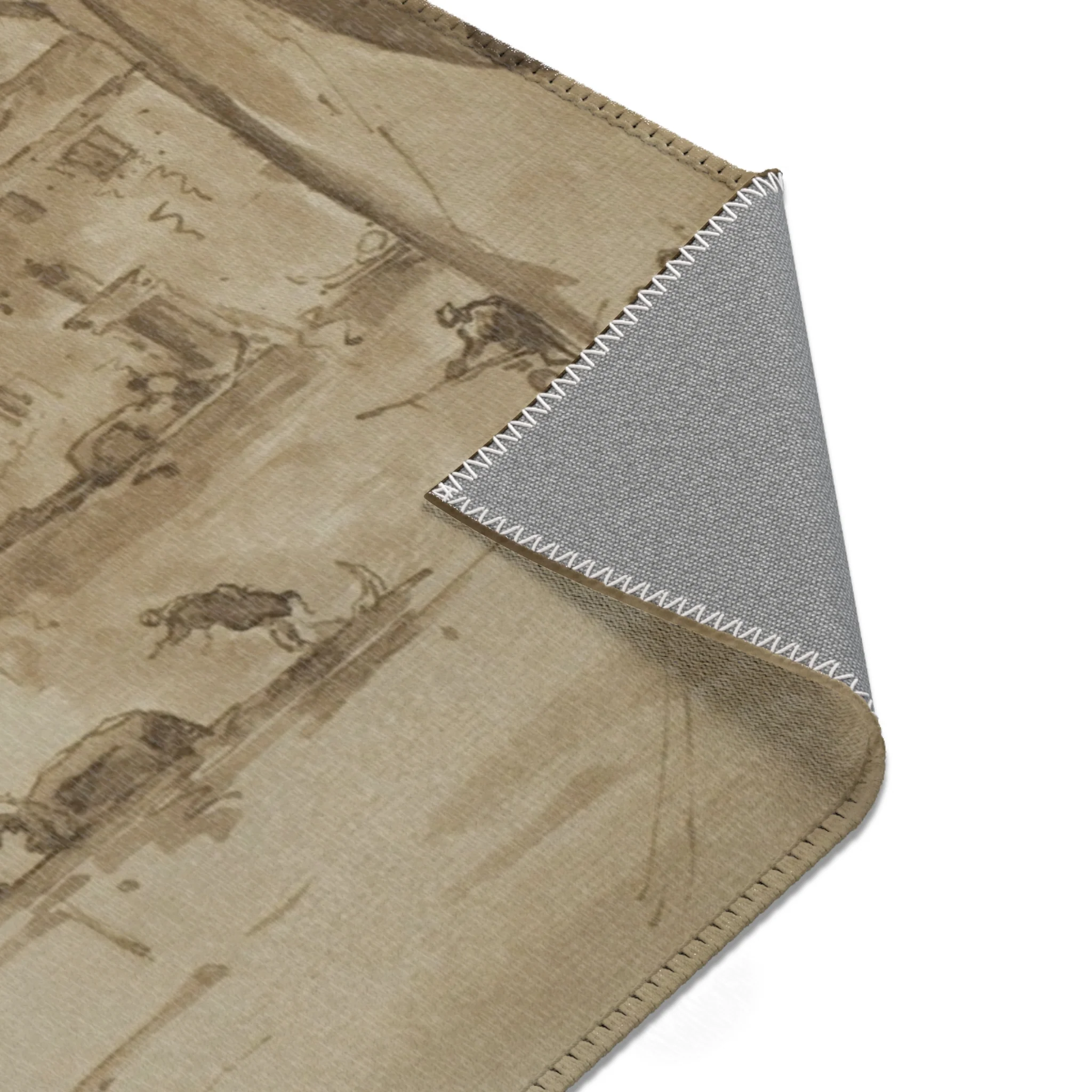 Imitator of Francesco Guardi - Bacino di San Marco with the Dogana del Mare and Santa Maria della Salute | Area Rug - Image 17