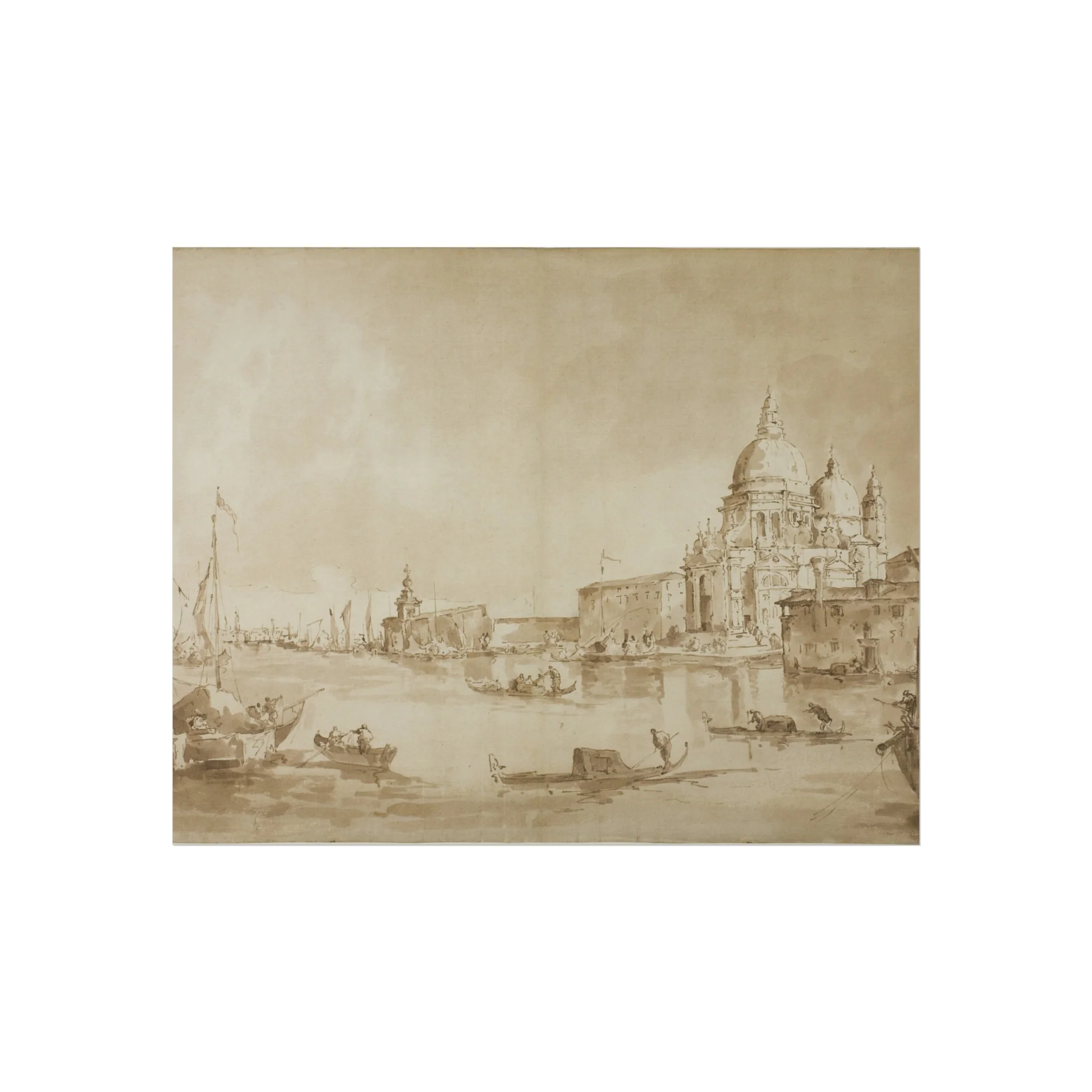 Imitator of Francesco Guardi - Bacino di San Marco with the Dogana del Mare and Santa Maria della Salute | Fine Art Poster - Image 2