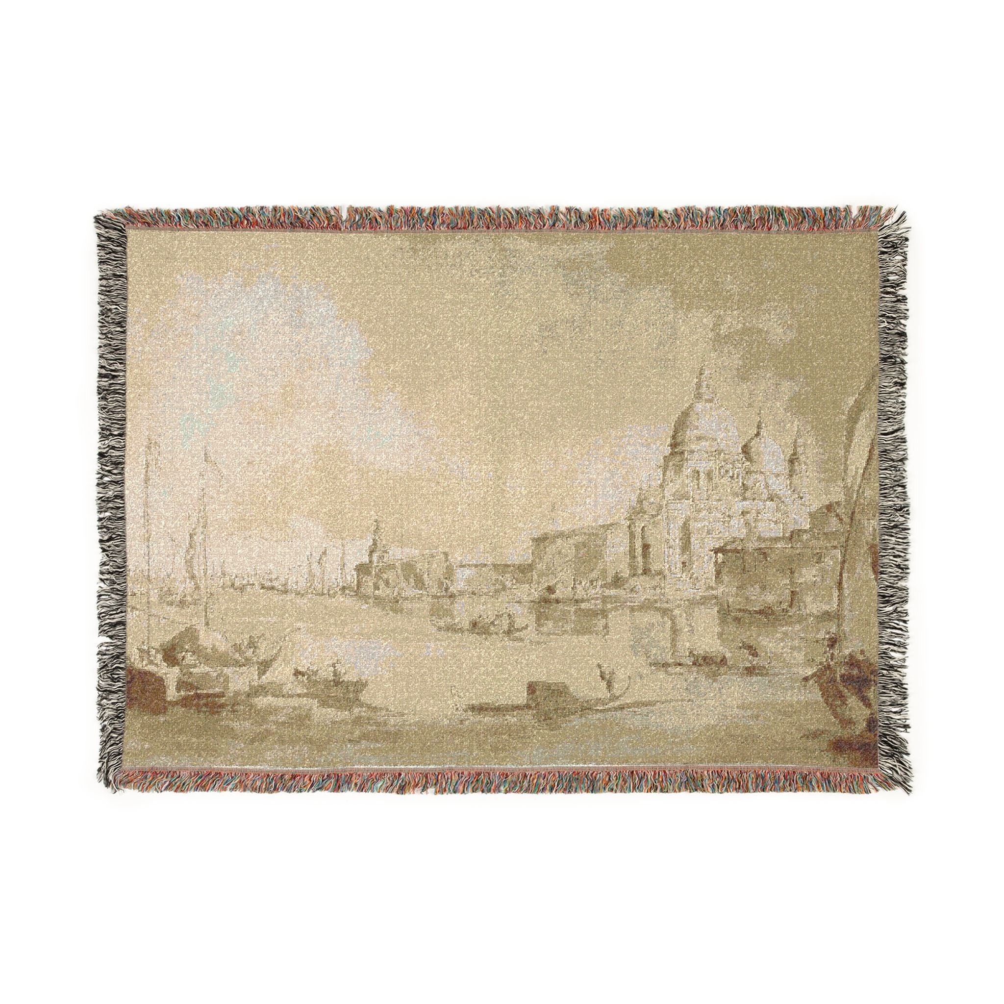 Imitator of Francesco Guardi - Bacino di San Marco with the Dogana del Mare and Santa Maria della Salute | Woven Tapestry Blanket