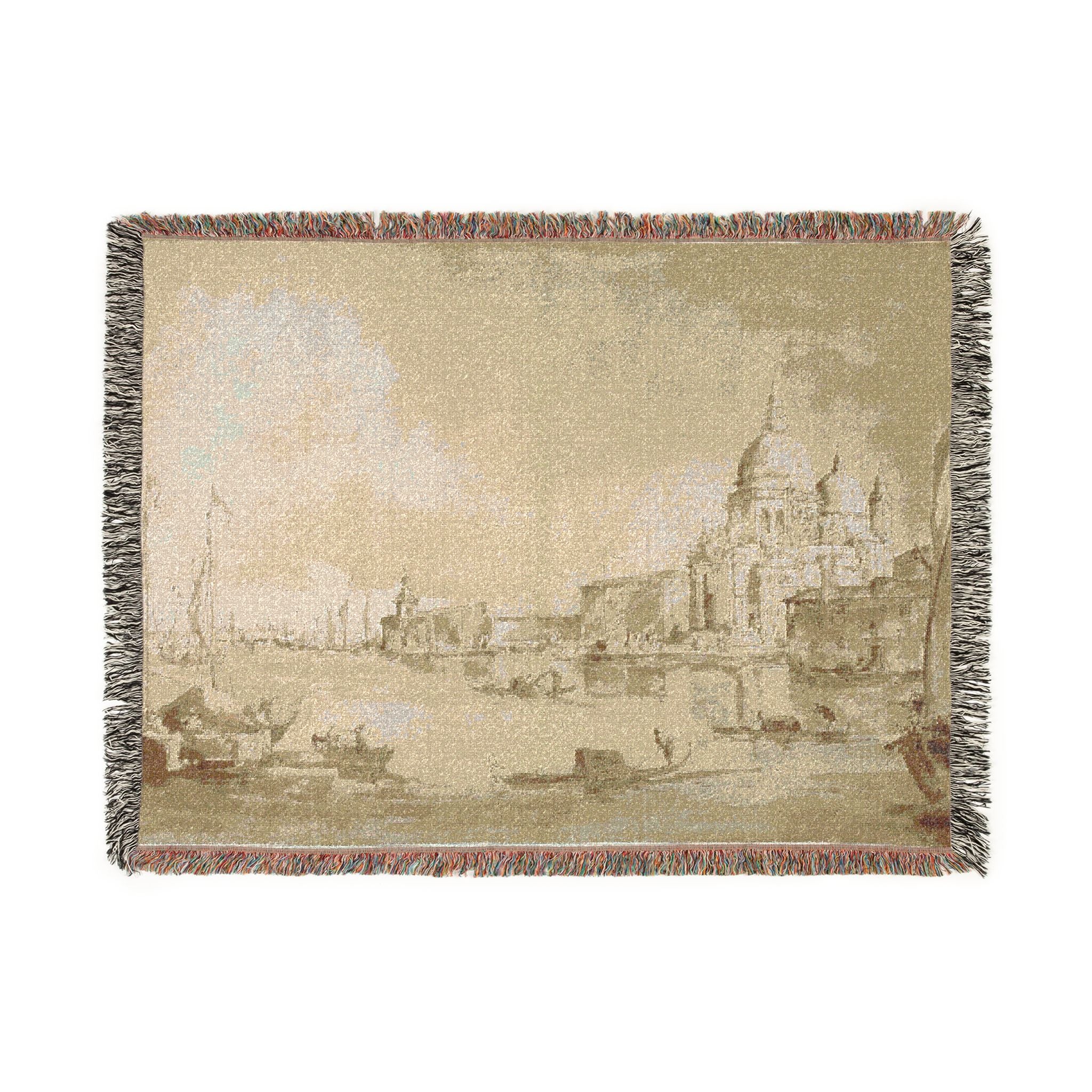 Imitator of Francesco Guardi - Bacino di San Marco with the Dogana del Mare and Santa Maria della Salute | Woven Tapestry Blanket - Image 10