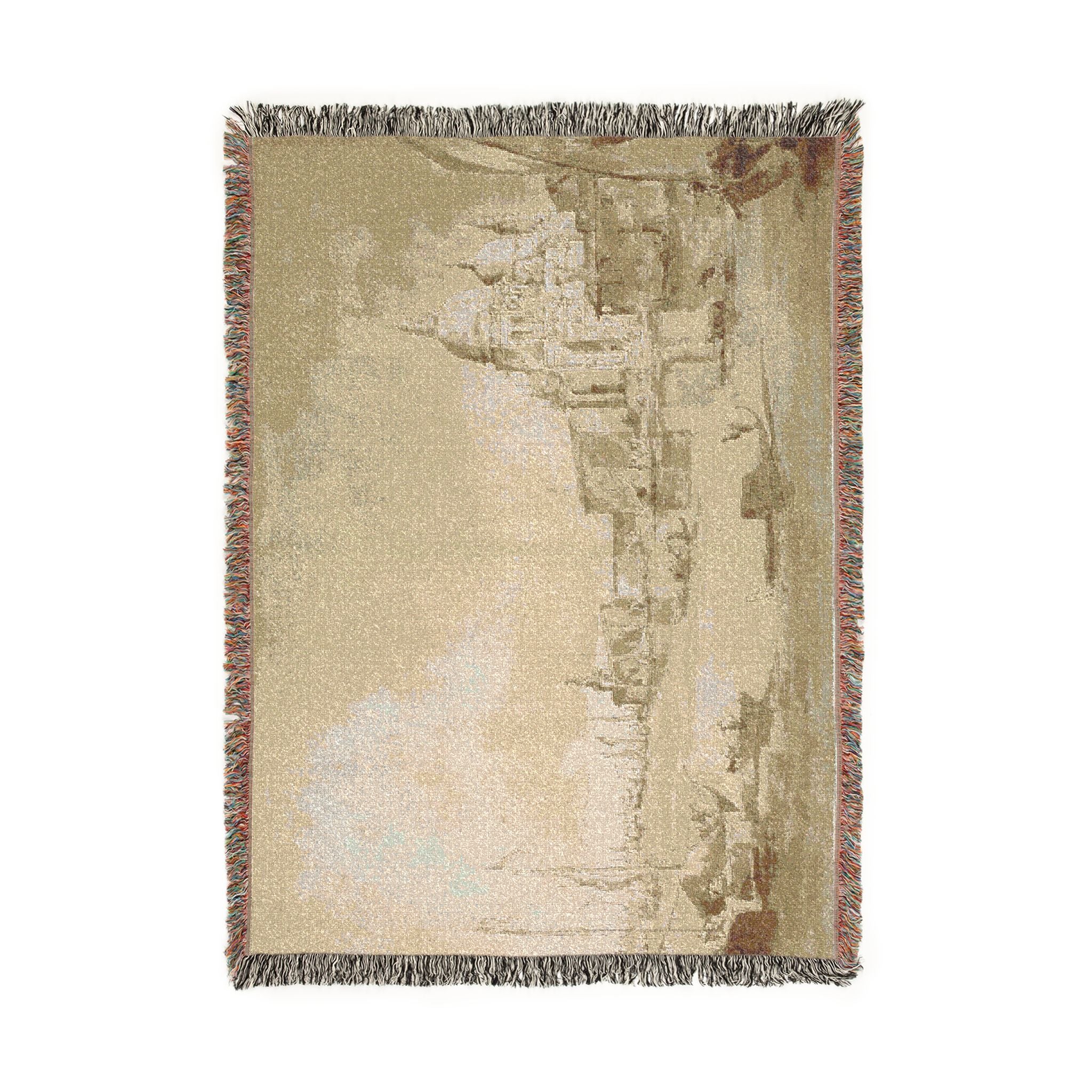 Imitator of Francesco Guardi - Bacino di San Marco with the Dogana del Mare and Santa Maria della Salute | Woven Tapestry Blanket - Image 6