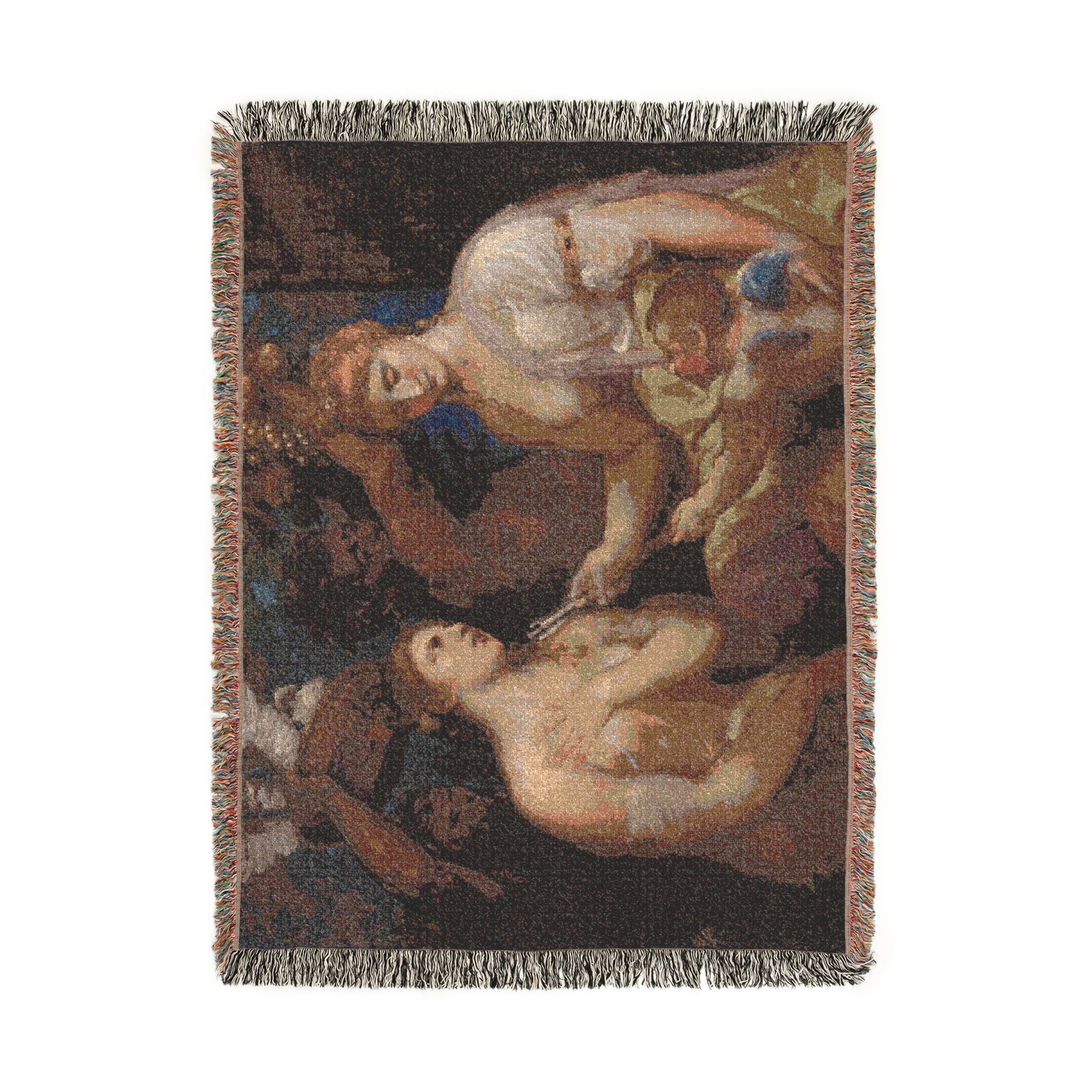 Imitator of Titian - Allegory of Venus and Cupid | Woven Tapestry Blanket - Image 11
