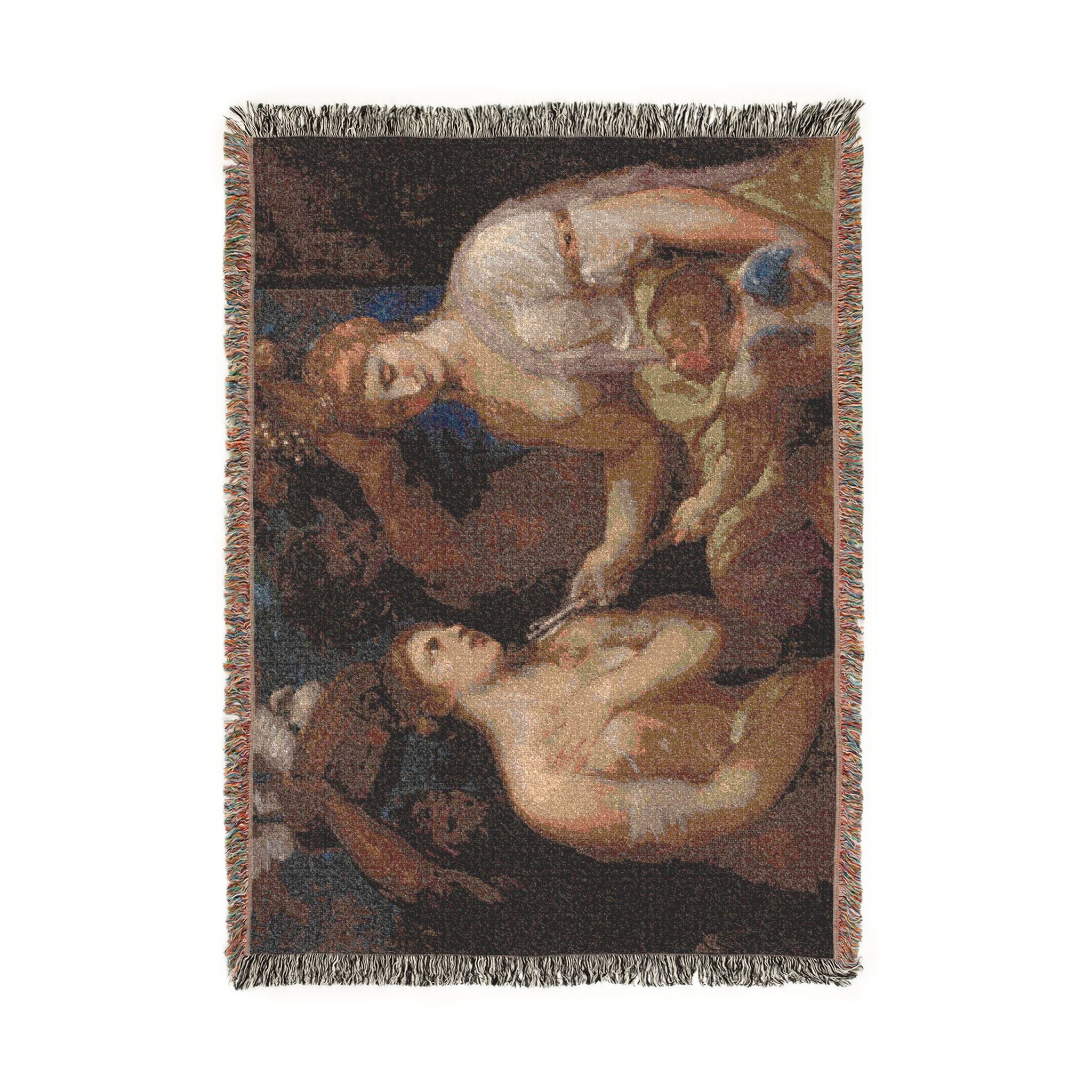 Imitator of Titian - Allegory of Venus and Cupid | Woven Tapestry Blanket - Image 6