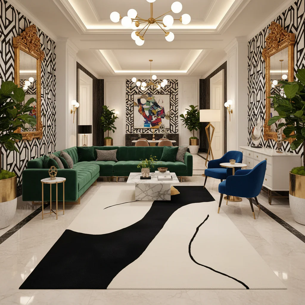 Ink Flow Hand Tufted Rug - Image 2