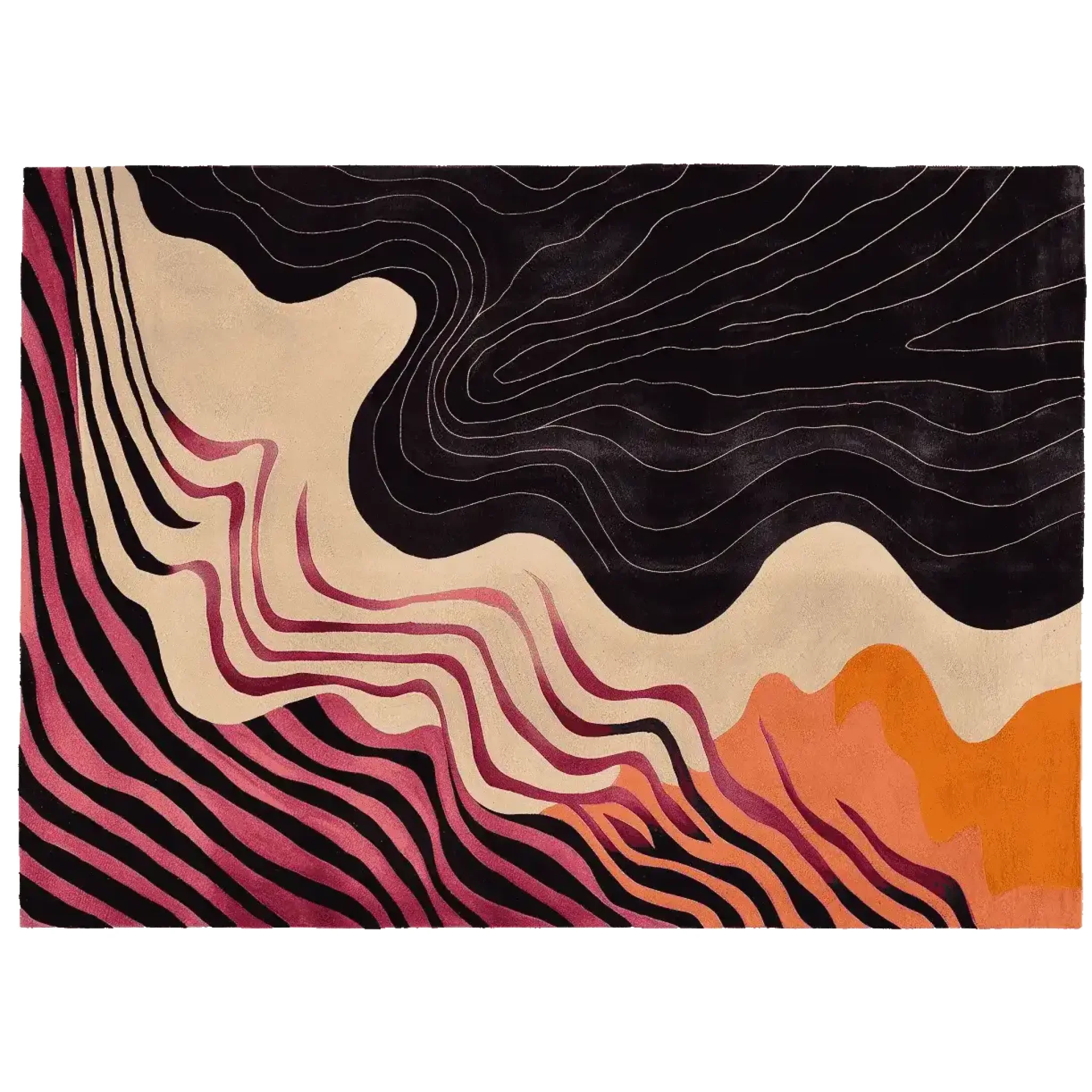 Inky Drift Lines Hand Tufted Rug - Image 3