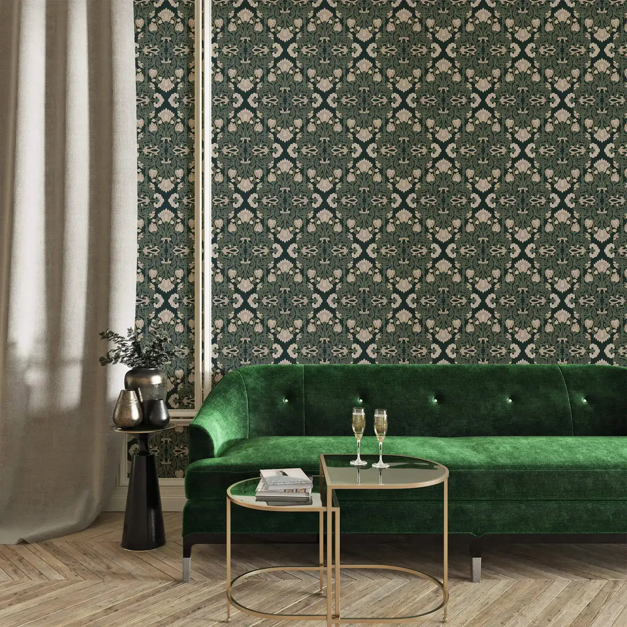 Intricate Floral Block Print Wallpaper - Image 6