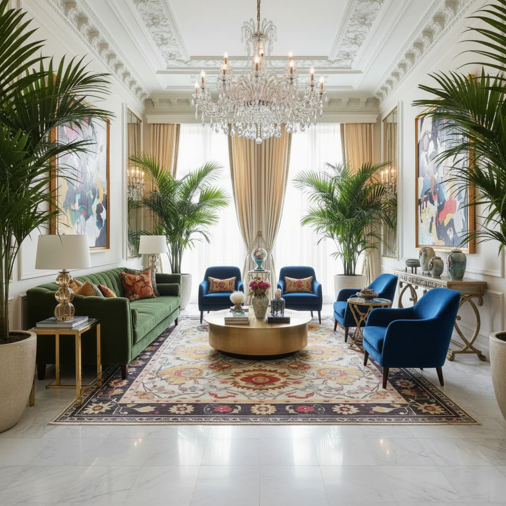 Intricate Tapestry Hand Tufted Rug - Image 2