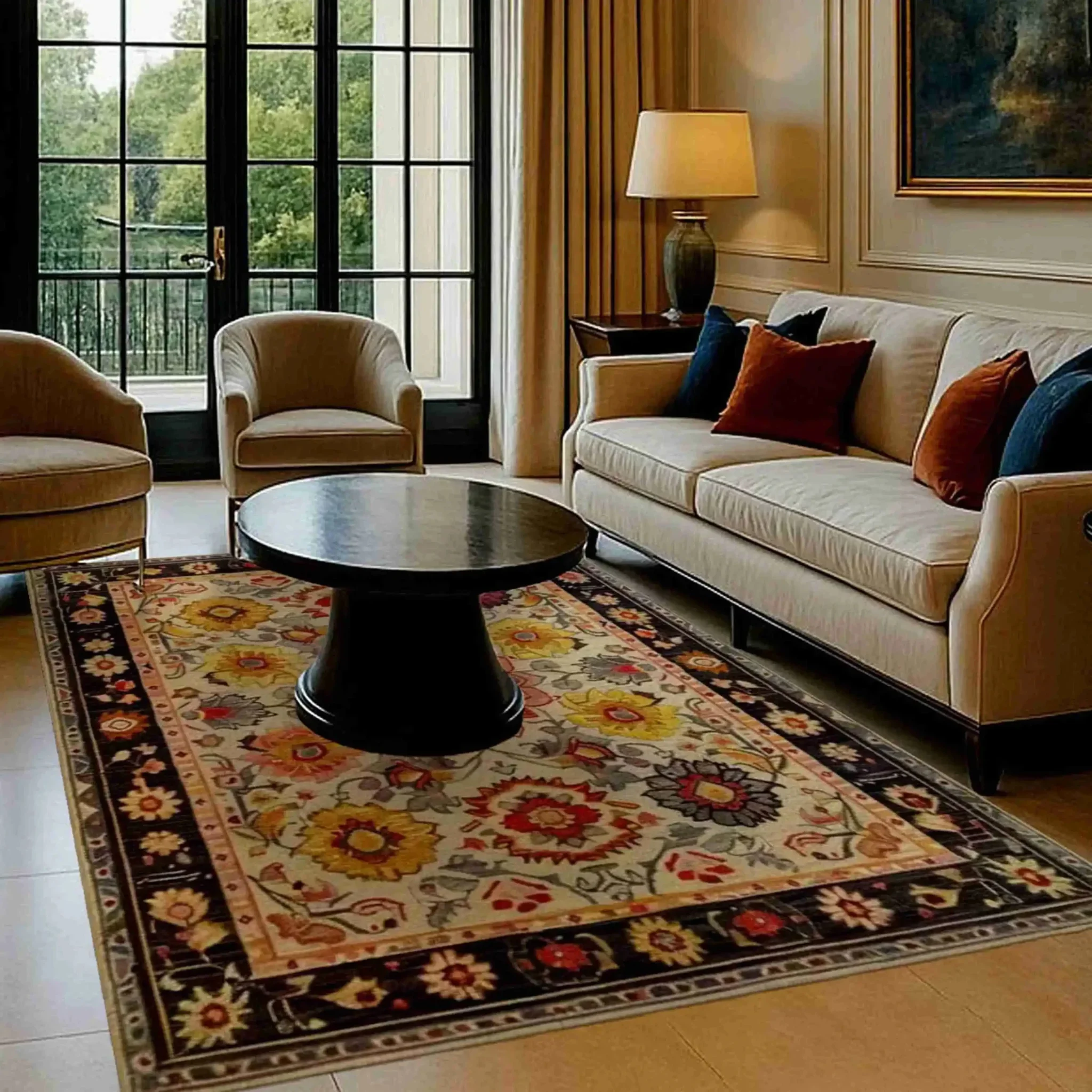 Intricate Tapestry Hand Tufted Rug - Image 3