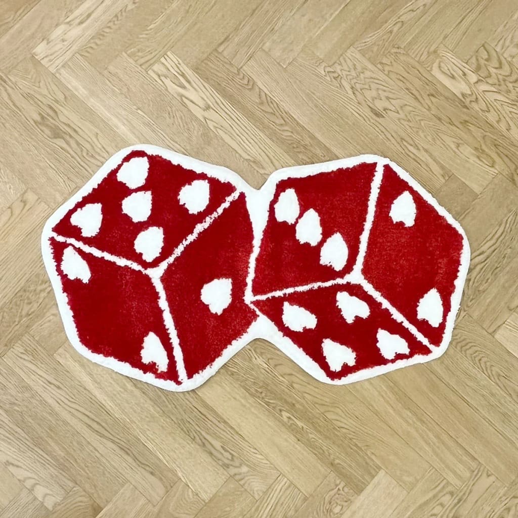 Irregular Red Dice Tufted Bath Mat - Image 5