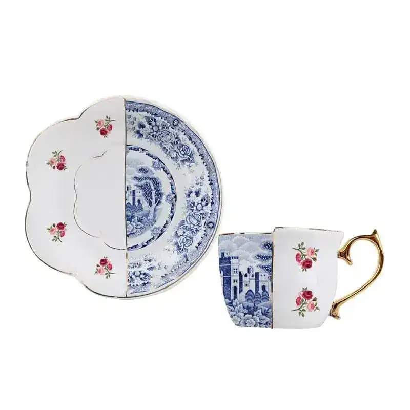 Irregularly Chinoiserie Tiger Mug and Saucer Set - Image 3