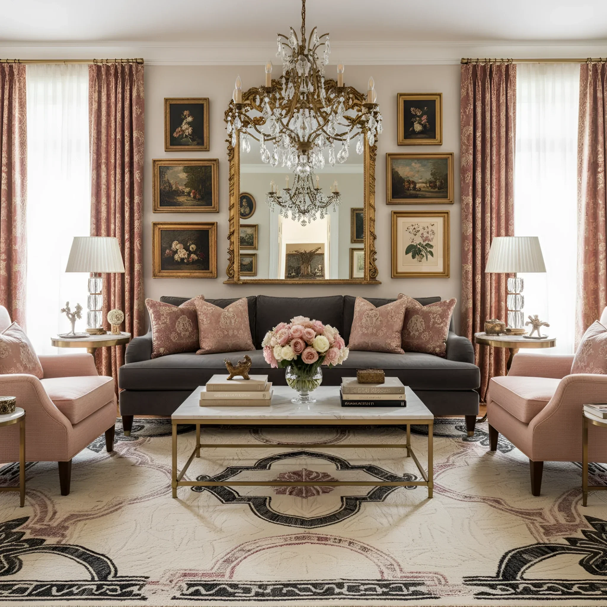 Ivory Bloom Border Hand Tufted Rug - Image 3