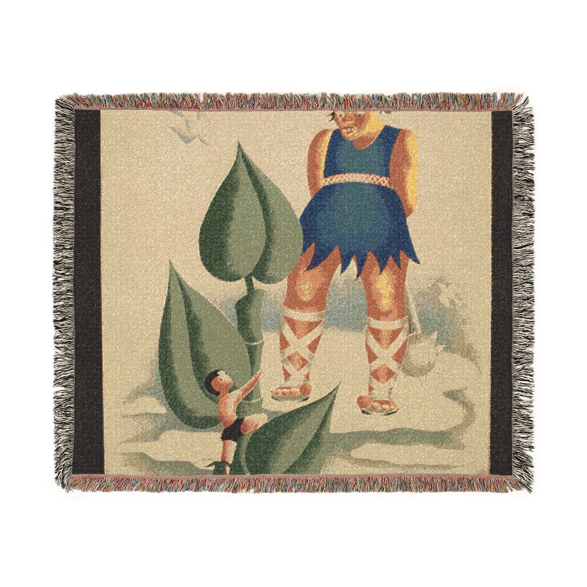 jack-and-the-beanstalk-wpa-federal-art-project | Woven Tapestry Blanket - Image 2