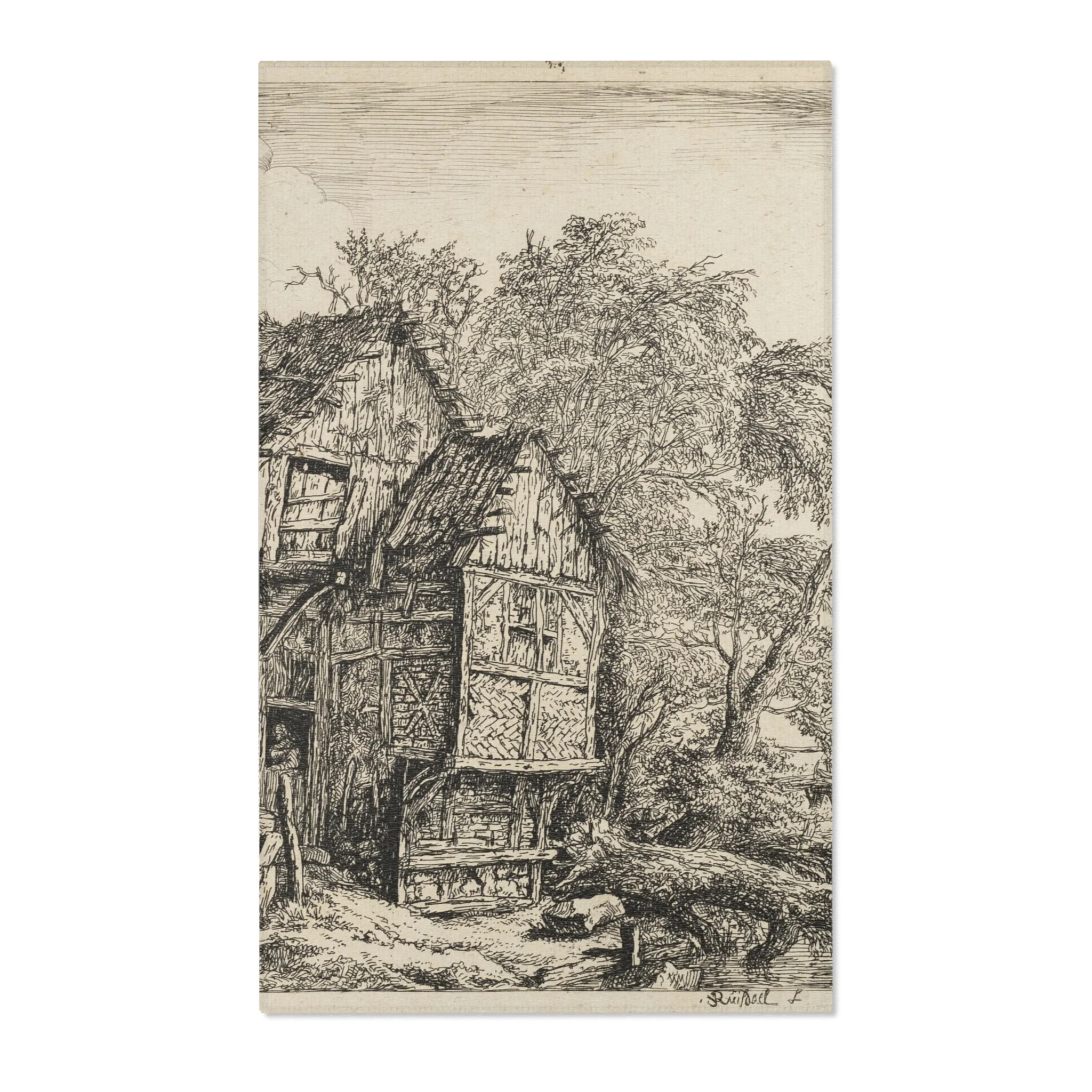 Jacob van Ruisdael - The Little Bridge | Area Rug - Image 2