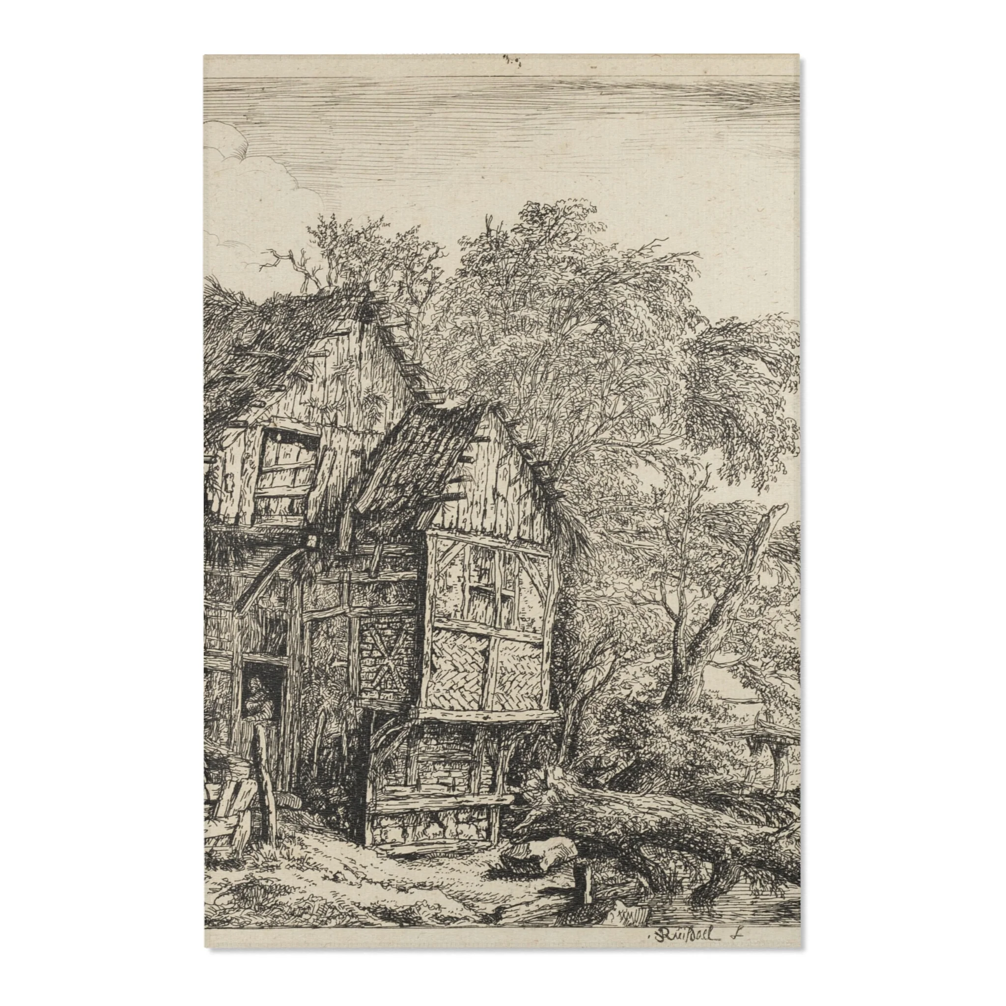 Jacob van Ruisdael - The Little Bridge | Area Rug - Image 3