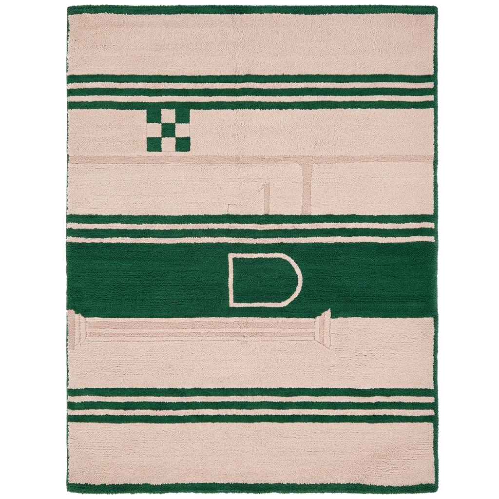 Jade Block & Band Hand Knotted Rug